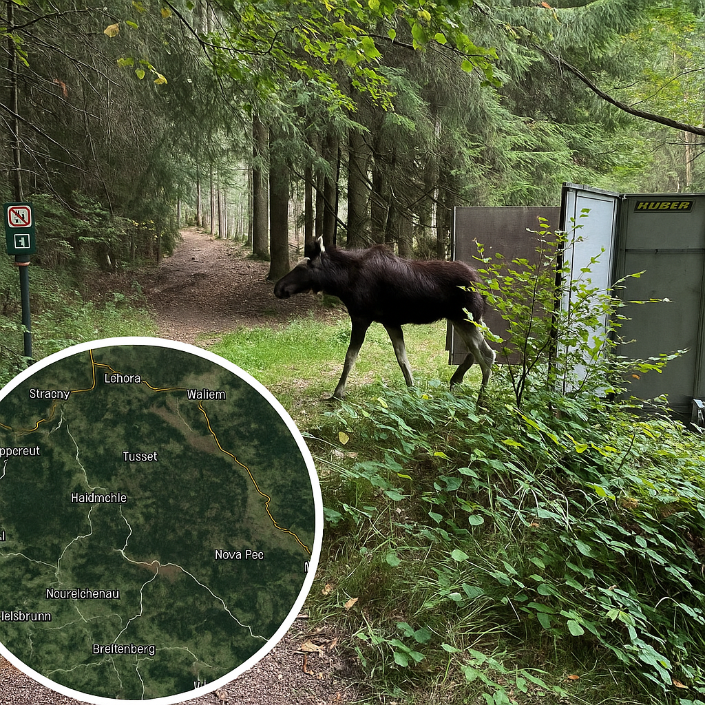 Hier läuft Emil am Montag gegen 9 Uhr in der Früh in den Böhmerwald.