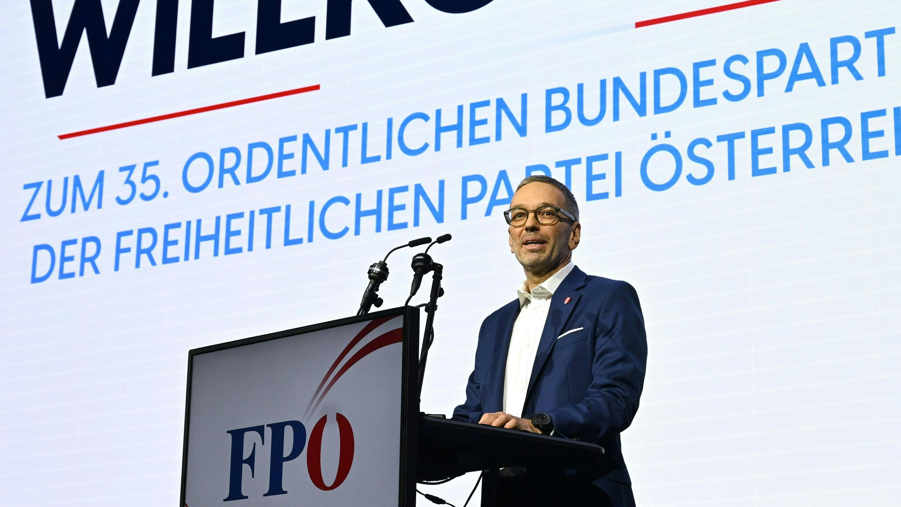 Herbert Kickl sah die FPÖ  bei seiner Rede auf dem Bundesparteitag auf einem guten Weg. 