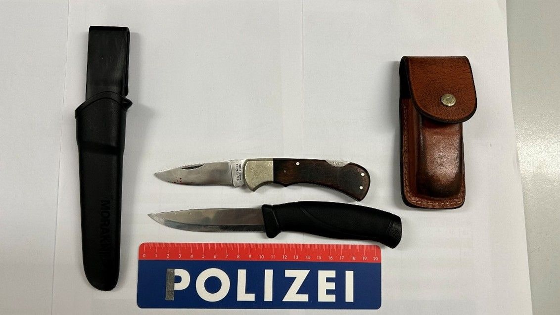 Die Polizei stellte das Messer sicher.