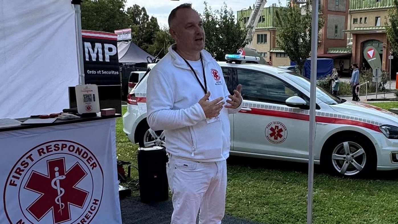 Ingmar Höppner beim Zivilschutztag in Vösendorf