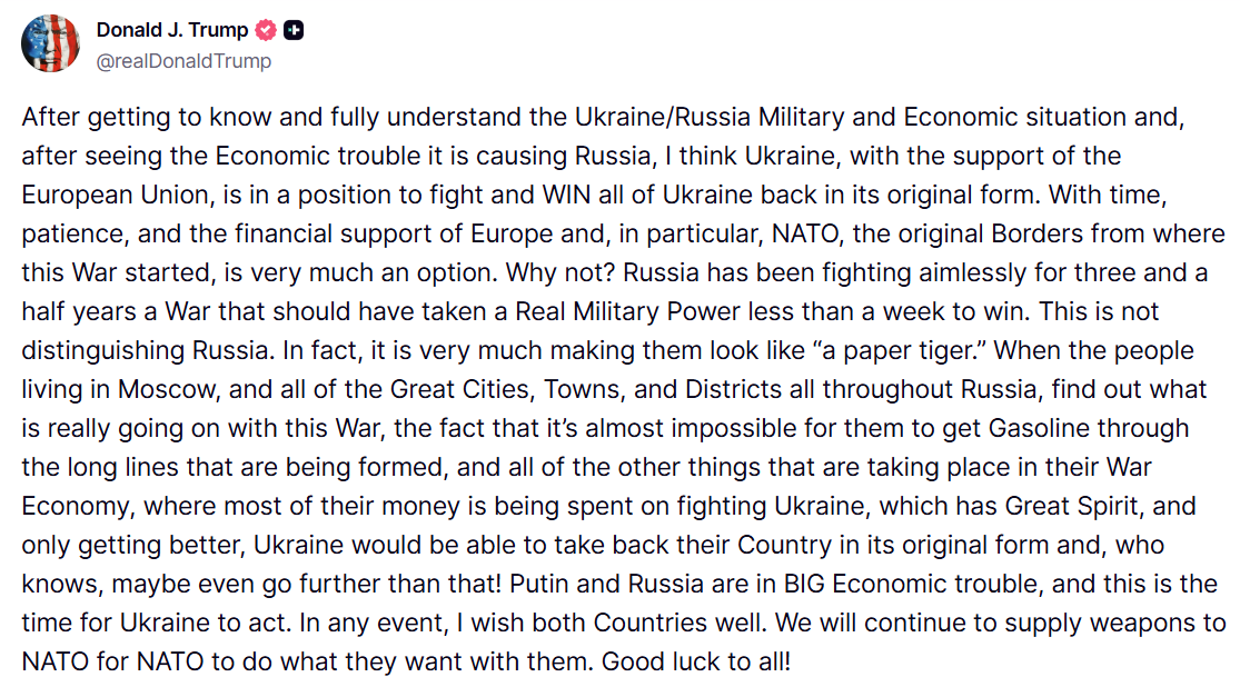 Trump sieht in Russland einen "Paper Tiger", einen Papiertiger.