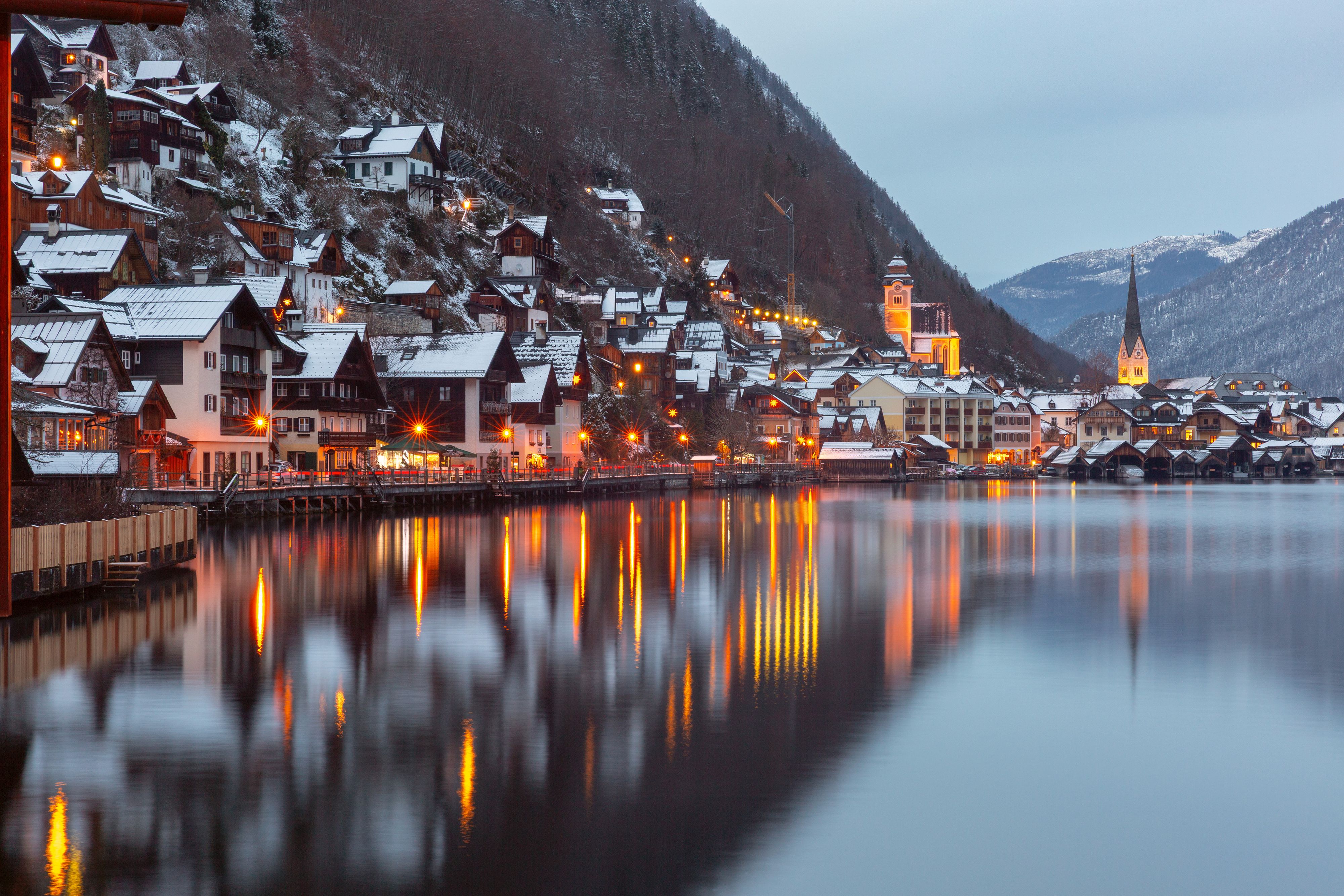 Die Schneefallgrenze sinkt in den kommenden Tagen ab. Ein weißes Hallstatt (511 Meter Seehöhe, Anm.) wird sich aber knapp nicht ausgehen. Symbolbild. 