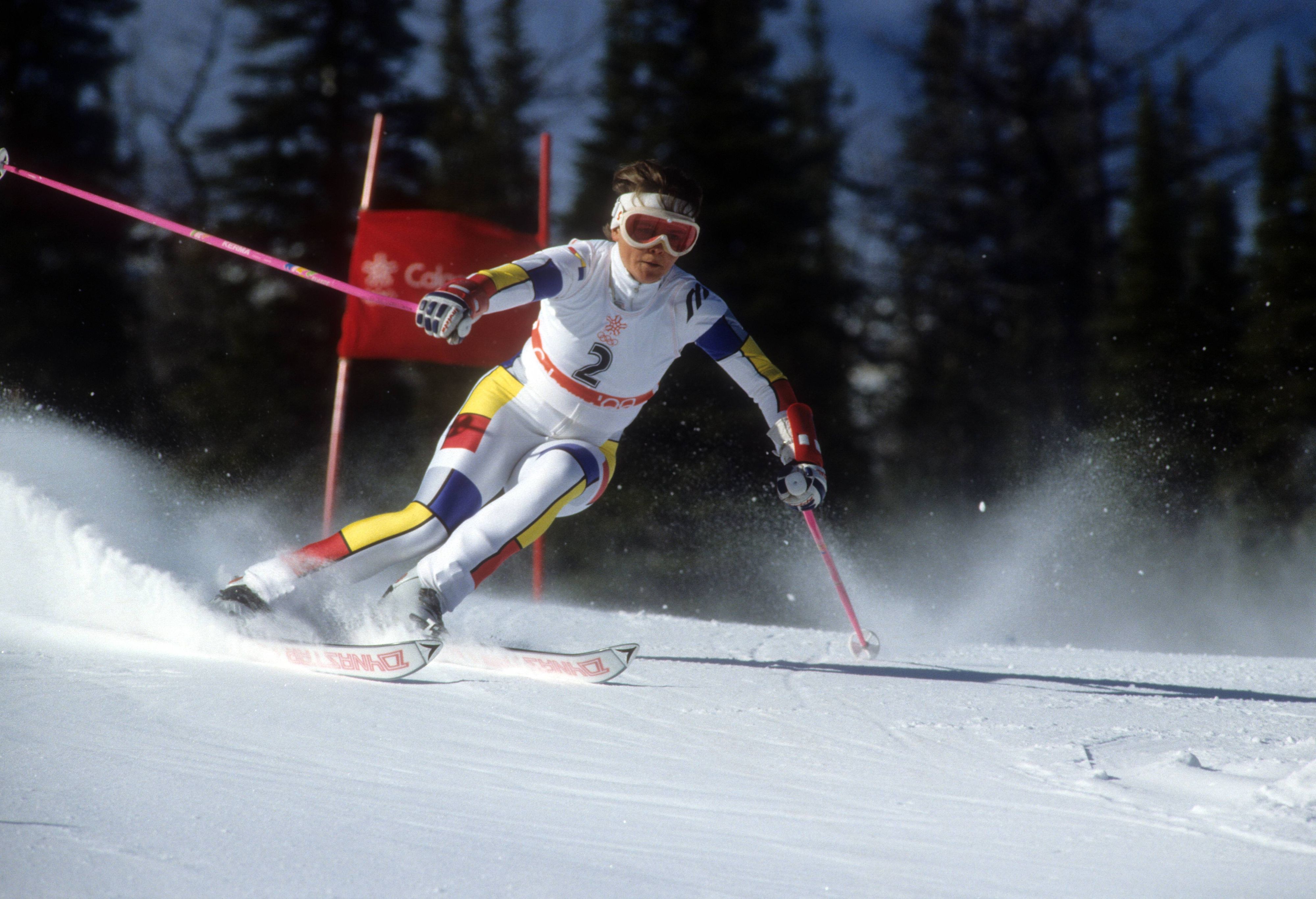 Dorota Mogore-Tlalka bei den Olympischen Spielen in Calgary 1988.