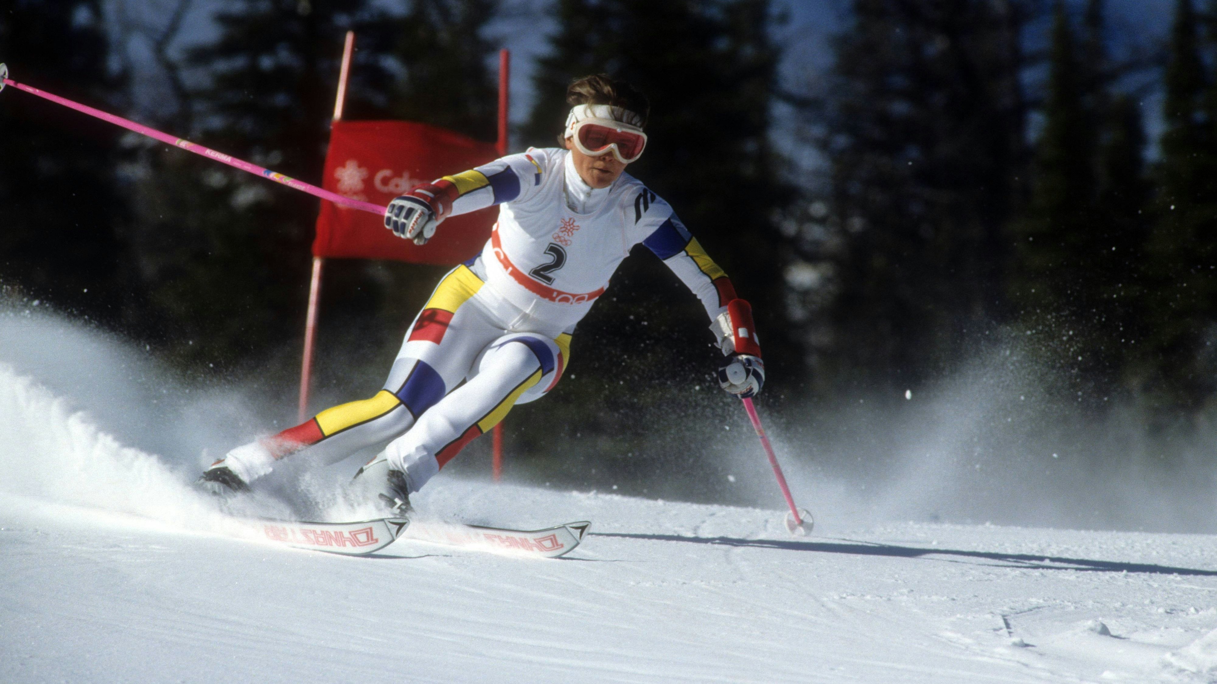 Dorota Mogore-Tlalka bei den Olympischen Spielen in Calgary 1988.