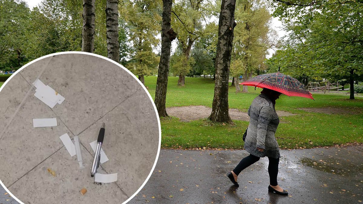Spritzen liegen am Boden - Alltag im Pechepark in Innsbruck (Sujetfoto).
