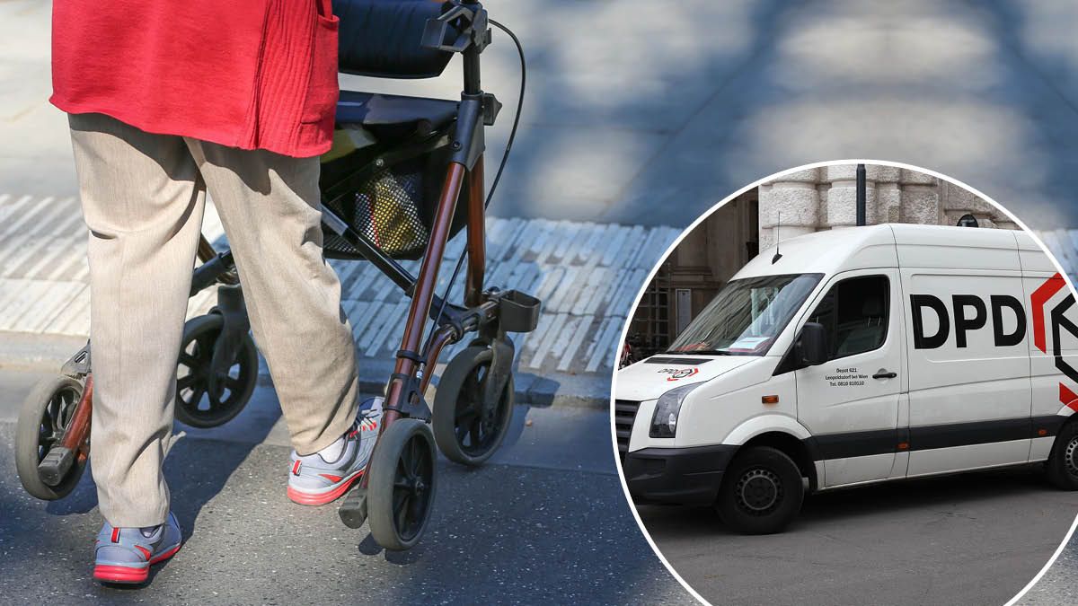 Paket-Zusteller achten nicht auf die 