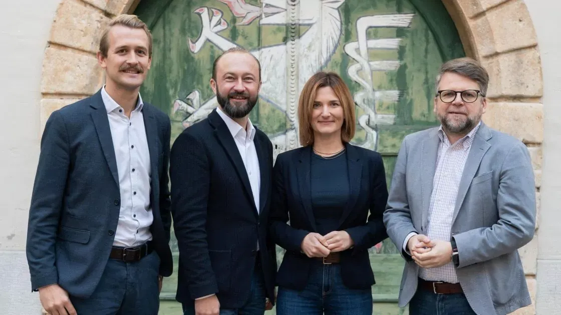 V.l.n.r.: Landesgeschäftsführer Florian Seifter, SPÖ-Chef Maximilian Lercher, Kommunikationschefin Jasmin Puchwein und Klubobmann Hannes Schwarz