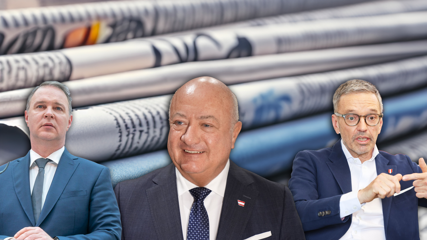 Bundeskanzler Christian Stocker ist der medial präsenteste Politiker. Andreas Babler und Herbert Kickl folgen dahinter.