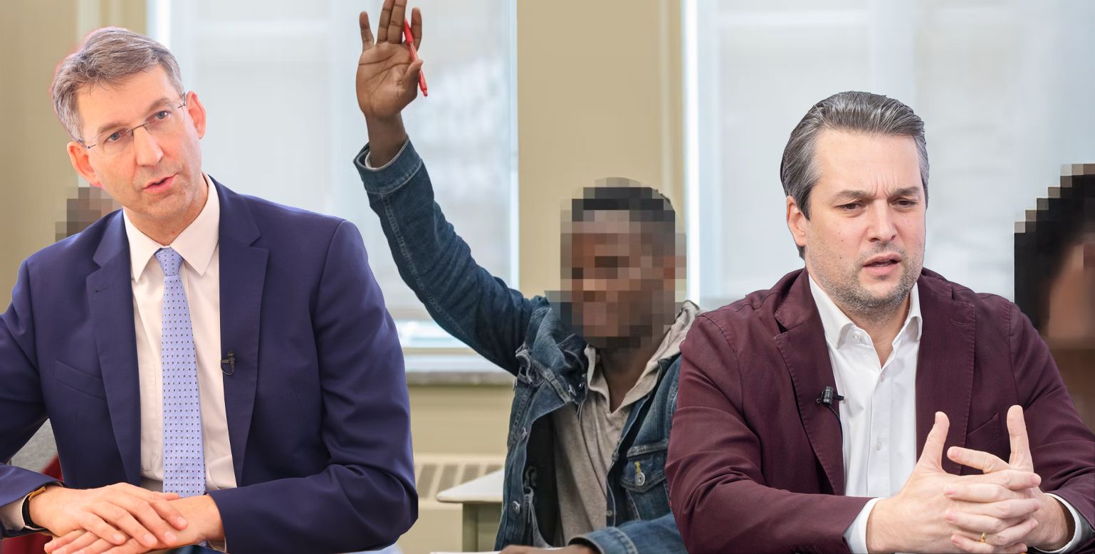 Nach dem Sprachtest-Skandal in Wien schlagen FPÖ-Chef Dominik Nepp (re.) und ÖVP-Chef Markus Figl (li.) Alarm – sie fordern strengere Kontrollen und härtere Strafen.