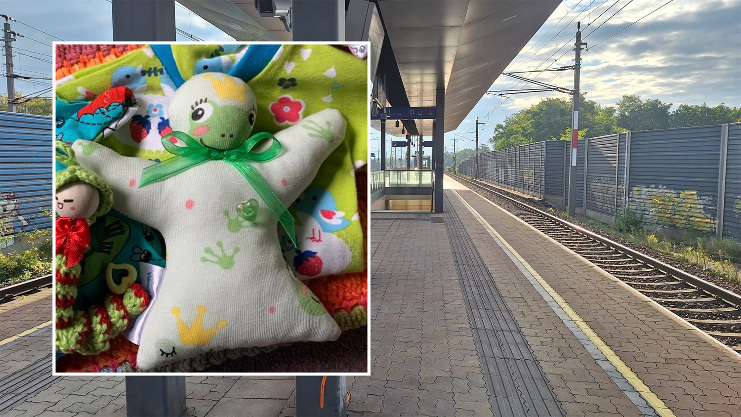In zahlreichen Aushängen – u.a. am Bahnhof Linz-Ebelsberg – wird nach dem Stofftier gesucht.