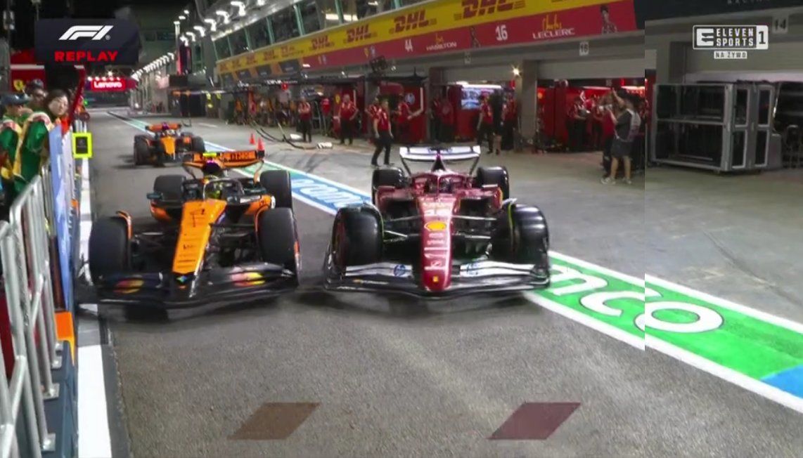 Lando Norris m McLaren und Ferrari-Star Charles Leclerc sind gecrasht. 