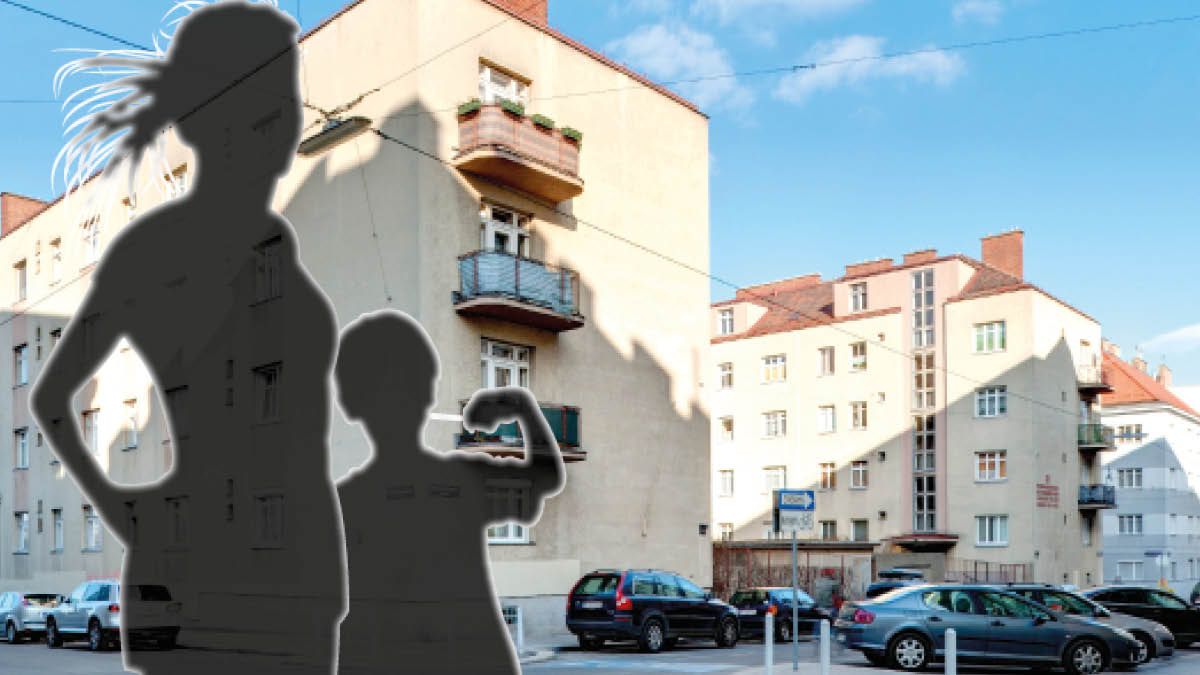 Gemeindebau in der Löschenkohlgasse in Rudolfsheim-Fünfhaus. Hier zog eine Frau mit Tochter illegal ein.