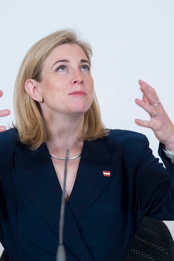 Hilfe von oben? Den nächsten Flieger verpasst? Beate Meinl-Reisinger gibt Rätsel auf
