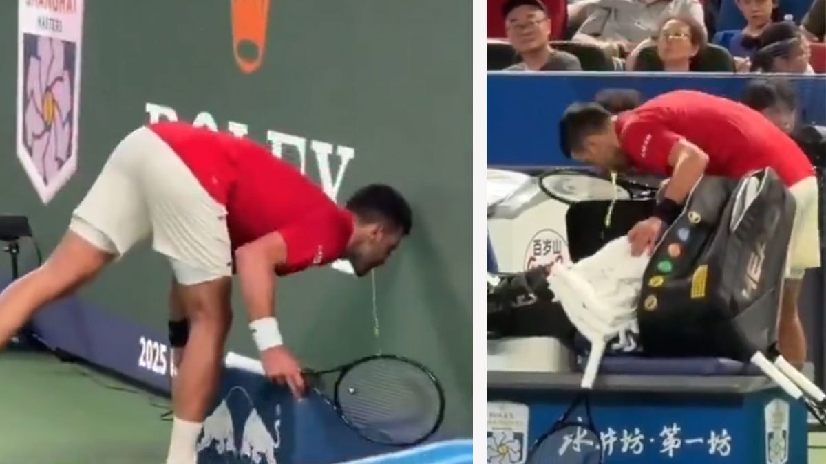 Heute.at - Üble Szenen! Novak Djokovic übergibt sich am Platz