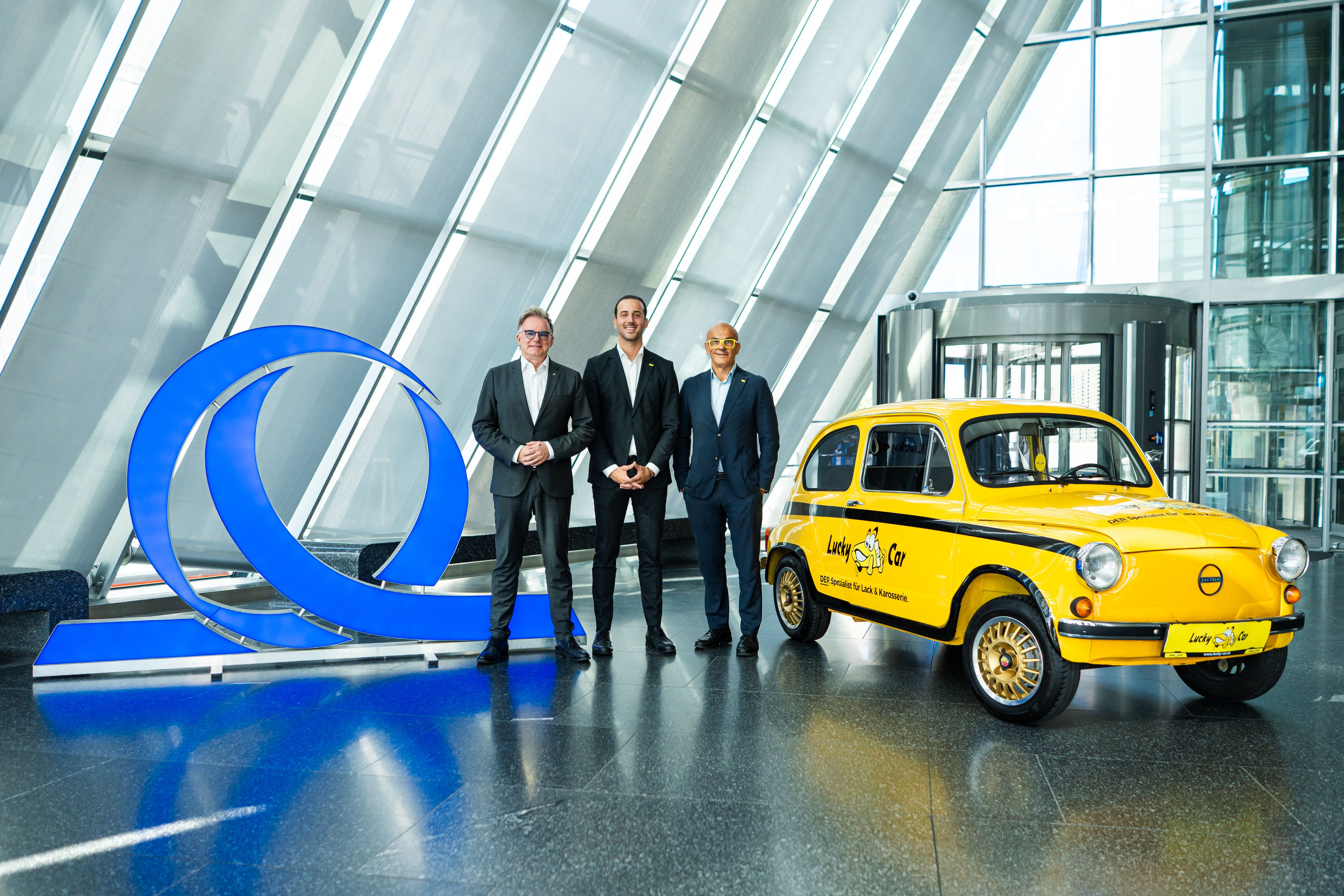 Peter Humer (Uniqa) mit Mitar Kos und Ostoja 