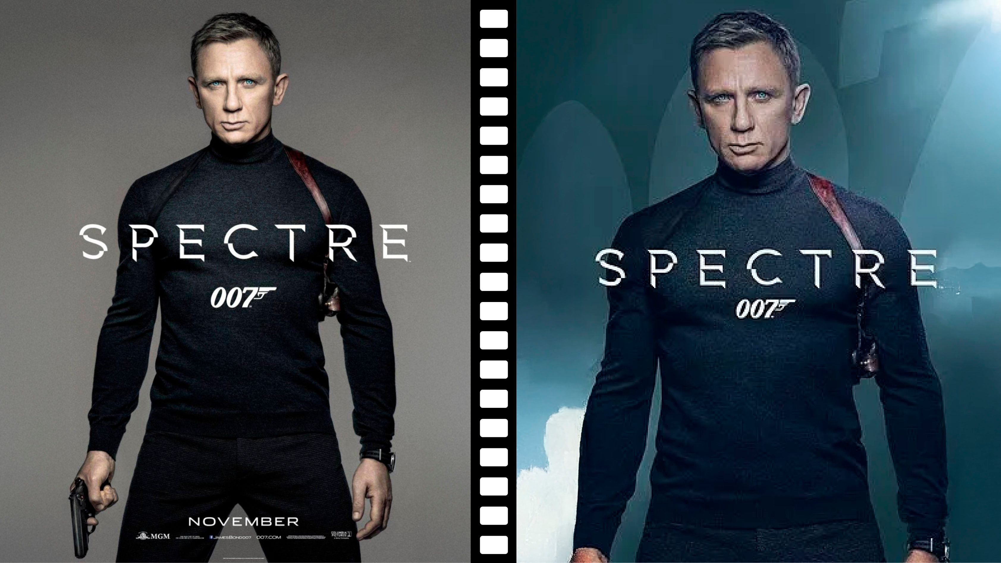 Bei Bond-Darsteller Daniel Craig ("Spectre", 2015) wurde das Bild einfach unten abgeschnitten, um die Pistole unsichtbar zu machen