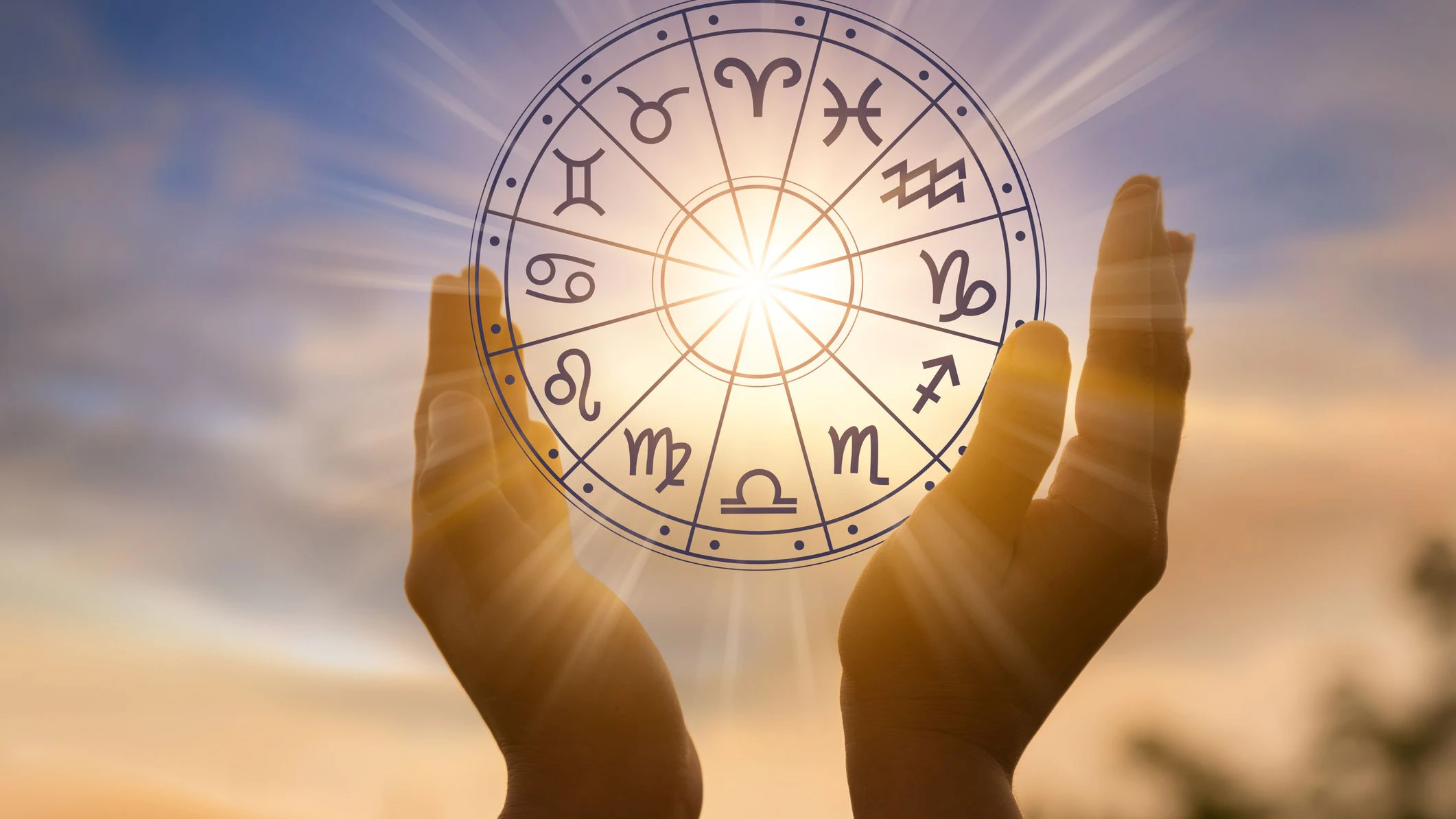 Zodiac signs inside of horoscope circle astrology and horoscopes concept