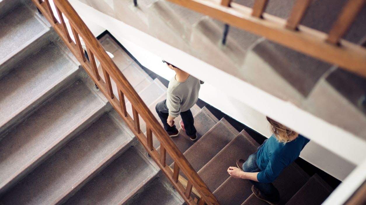 staircase with people