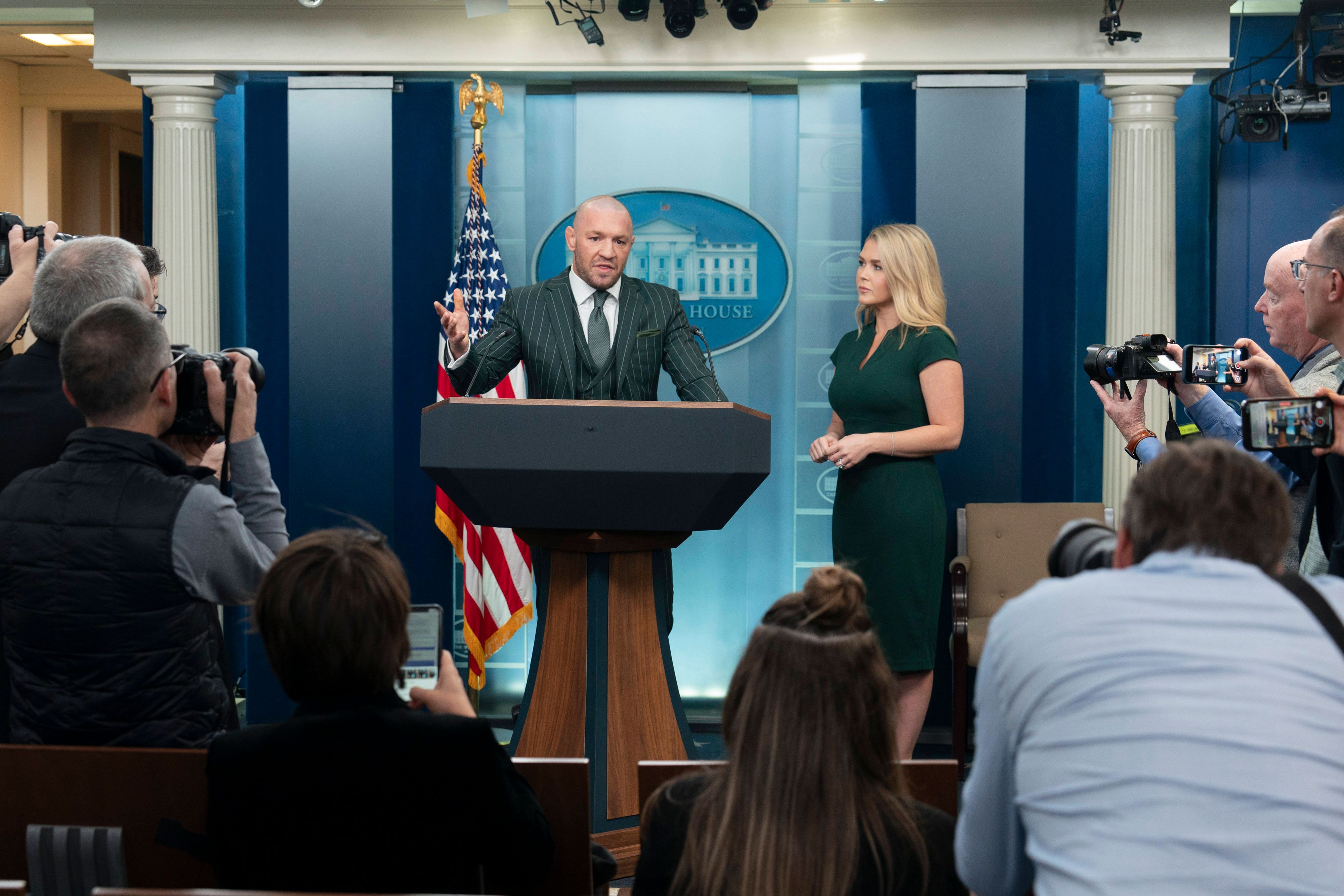 MMA-Star Conor McGregor sprach im März im Weißen Haus in Washington DC zu den Medien.