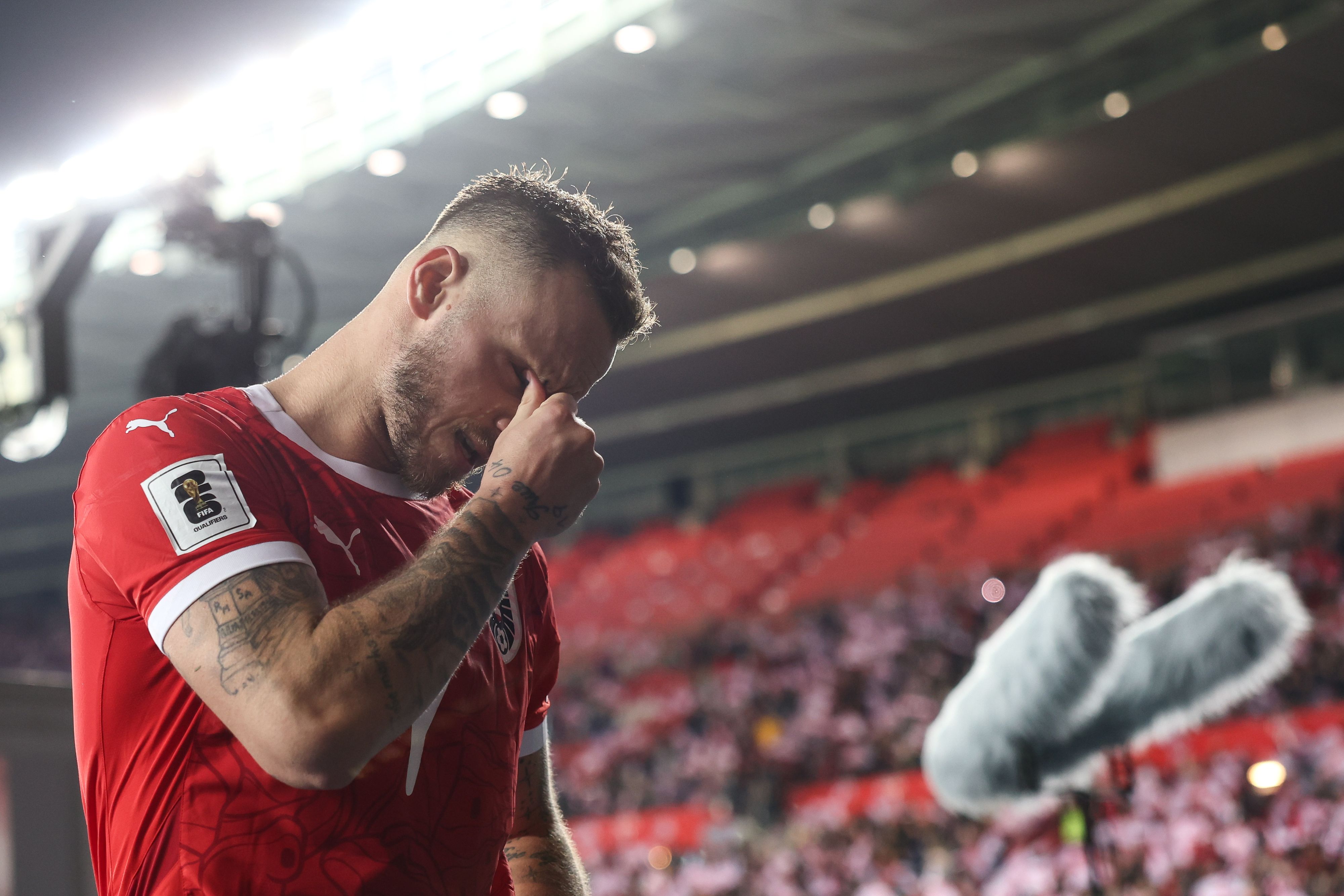 Marko Arnautovic reagierte emotional auf seinen Rekord.