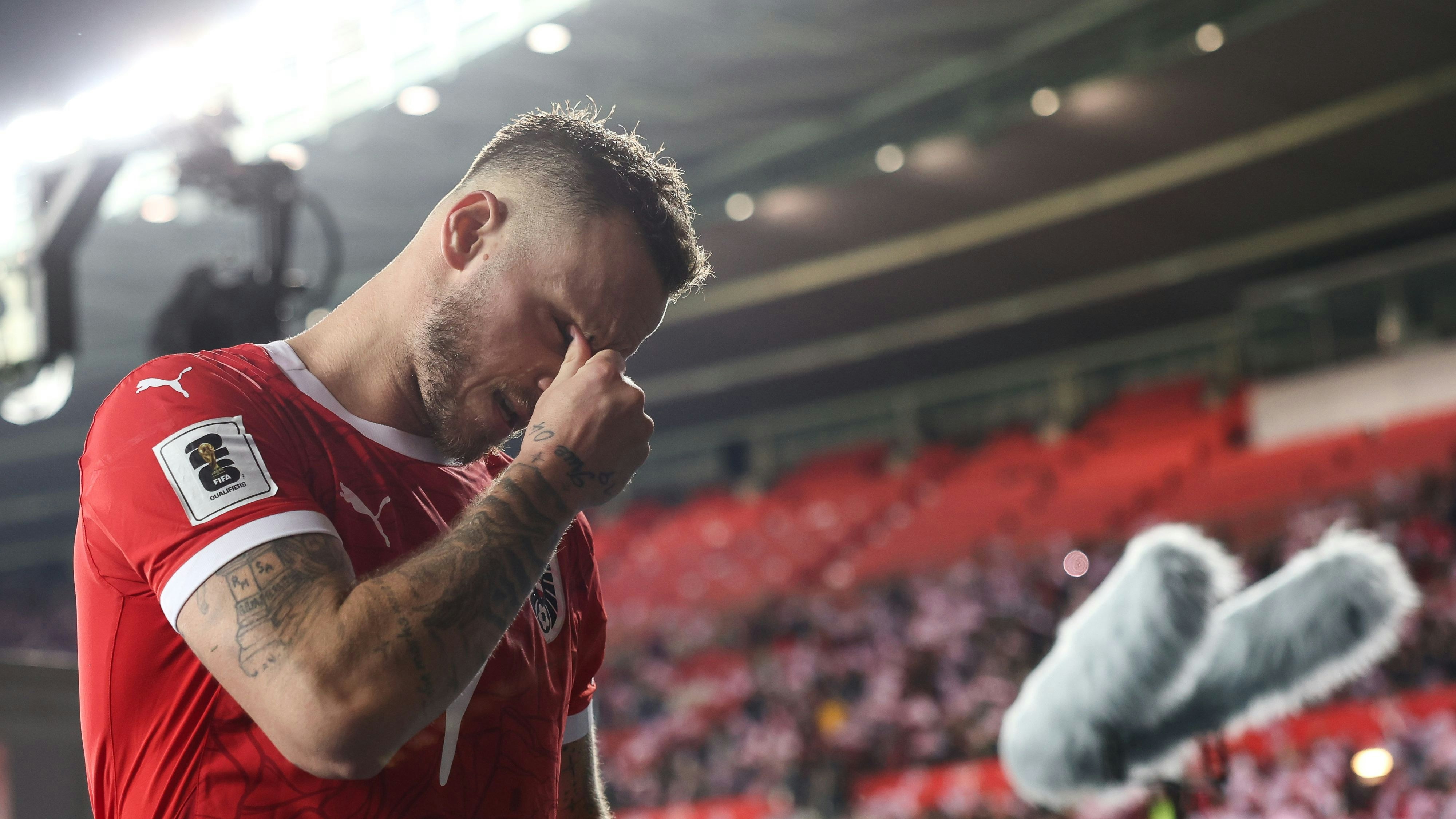 Marko Arnautovic reagierte emotional auf seinen Rekord.