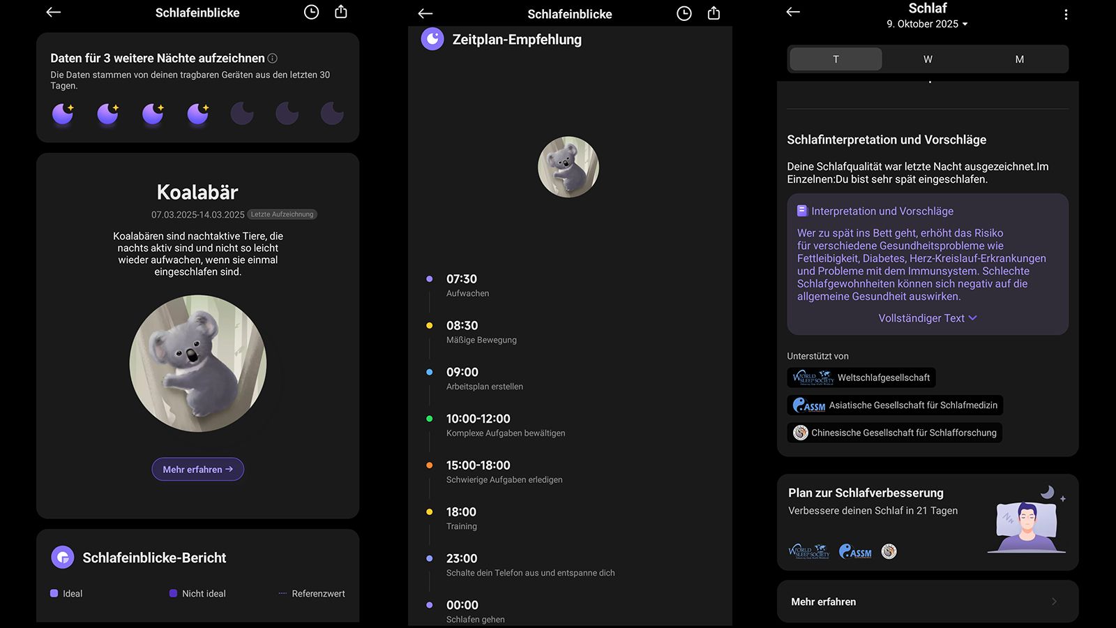 Über die "Mi Fitness"-App liefert das Smart Band umfangreiche Daten, hier am Beispiel Schlaf.