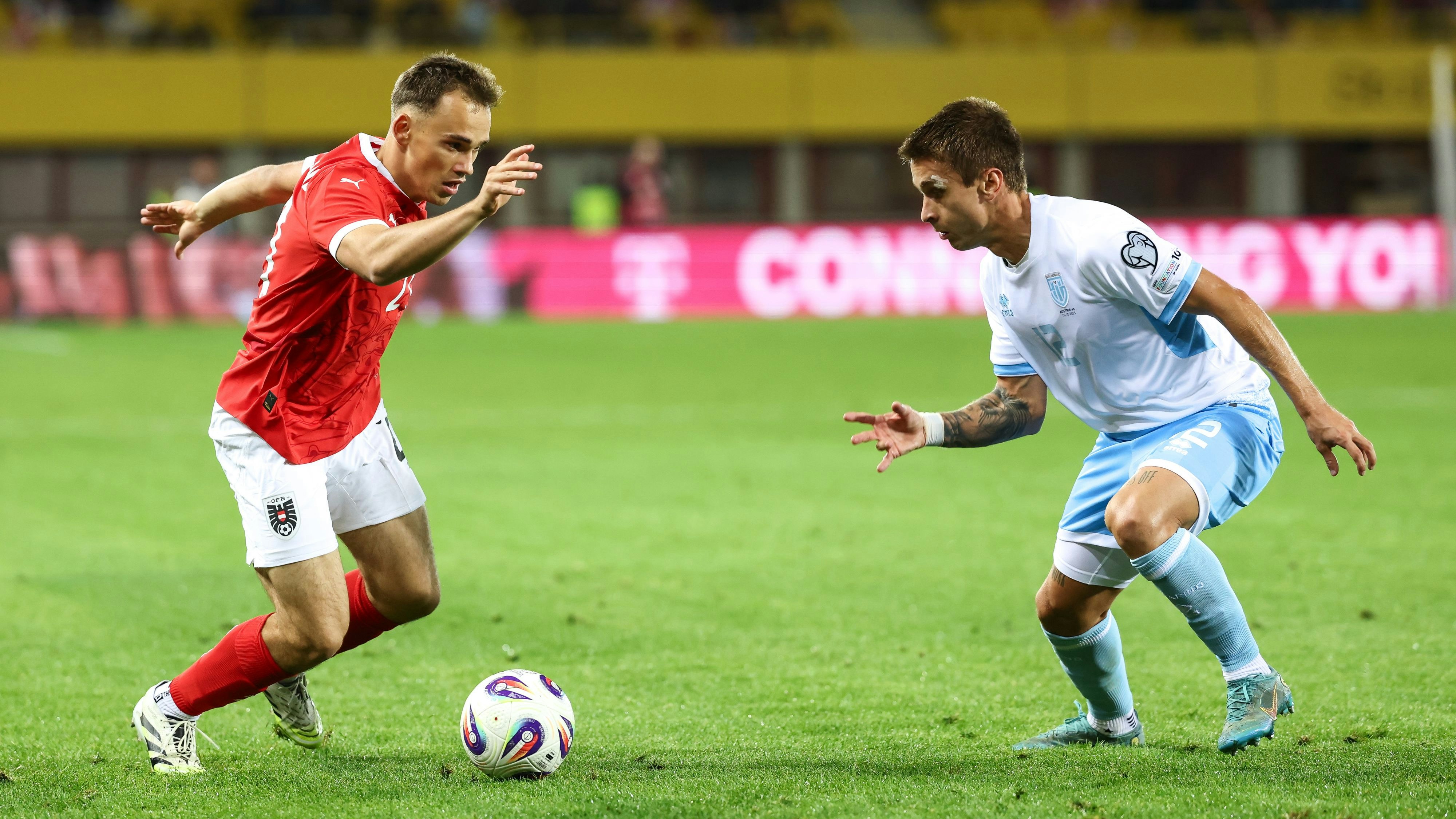 ÖFB-Youngster Nikolaus Wurmbrand zeigte gegen San Marino eine starke Leistung. 