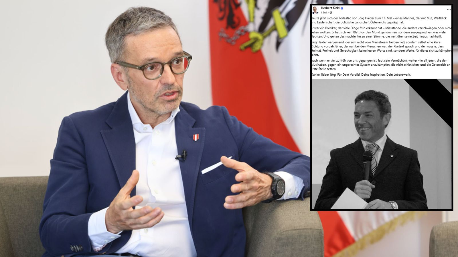 FPÖ-Chef Kickl gedenkt Jörg Haider: 