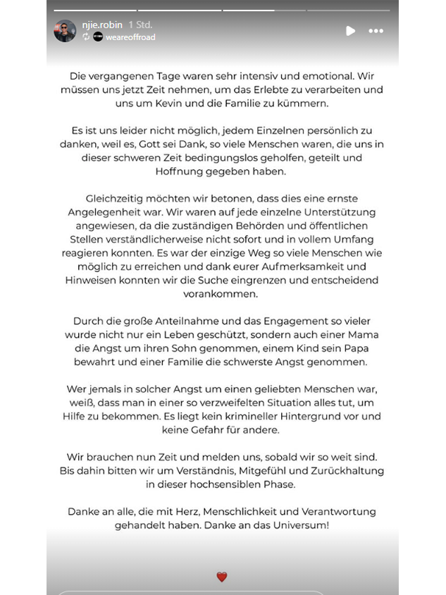 Bruder Robin teilt ernstes Statement.