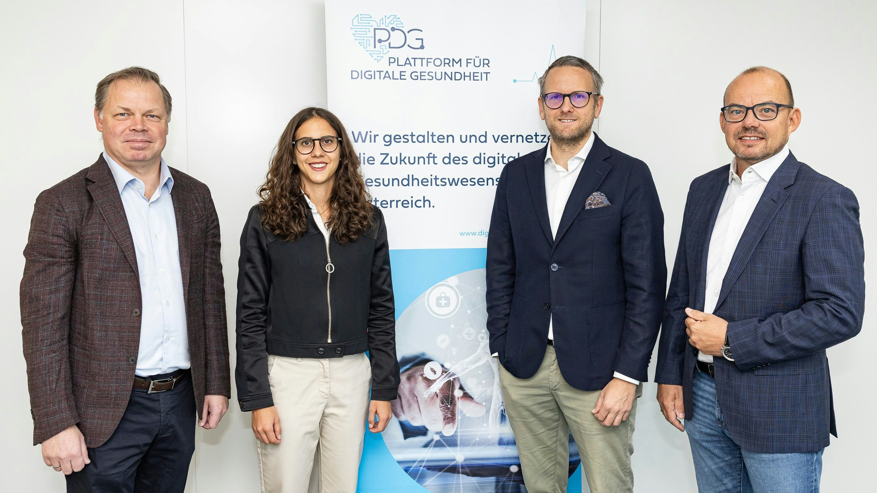 Dietmar Keimel (PDG-Sprecher-Stv.), Katharina Künstner (PDG-Consultant), Florian Schnurer (PDG-Leiter), Gerhard Stimac (PDG-Sprecher).