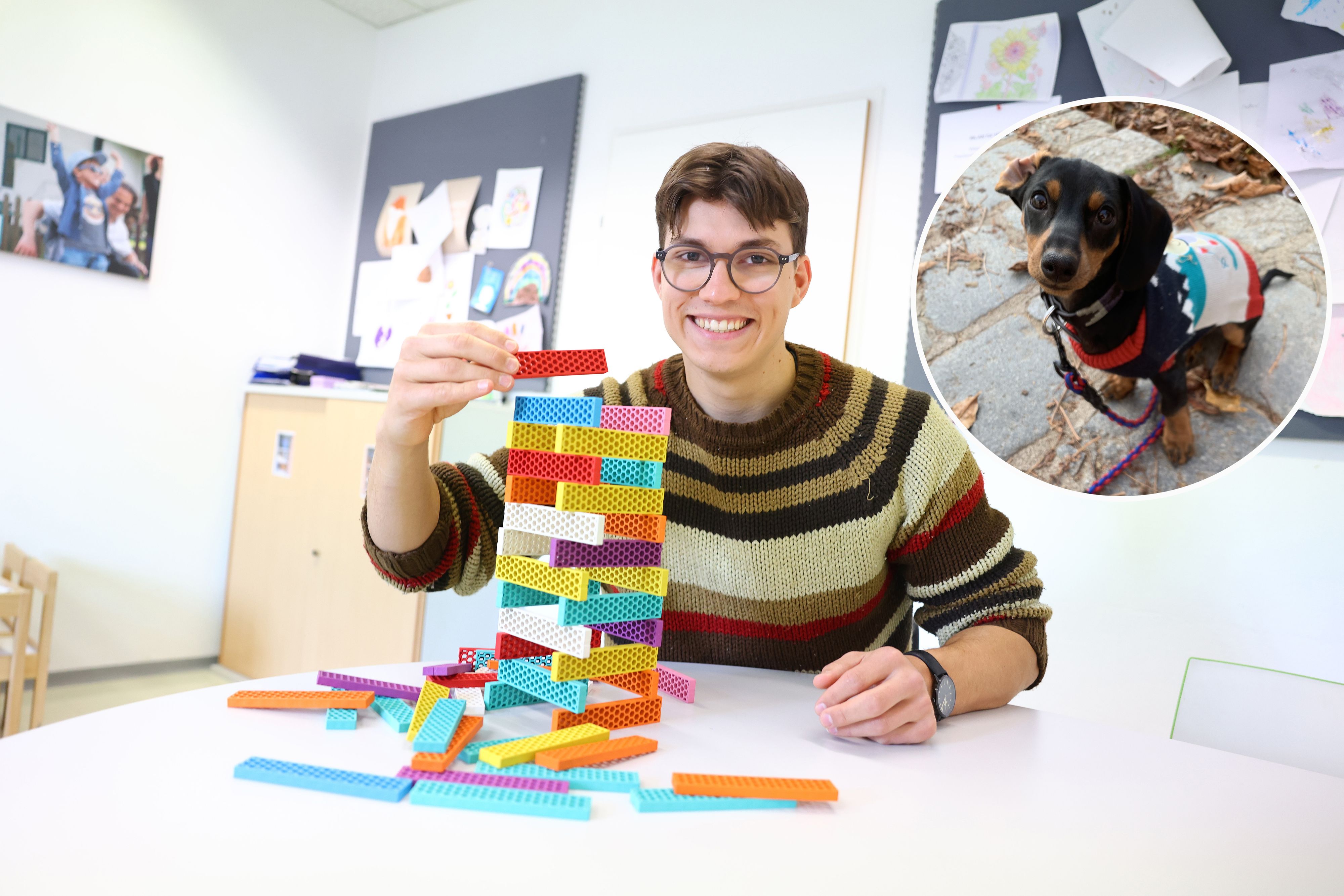 Henri R. (21) ist Mentor von Juri (6) – gemeinsam gehen sie auch mit Dackel 