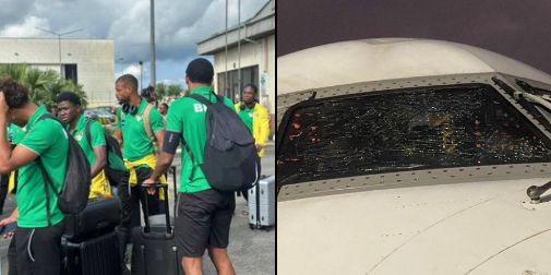 Windschutzscheibe kaputt: Osimhen und Co. mussten notlanden.