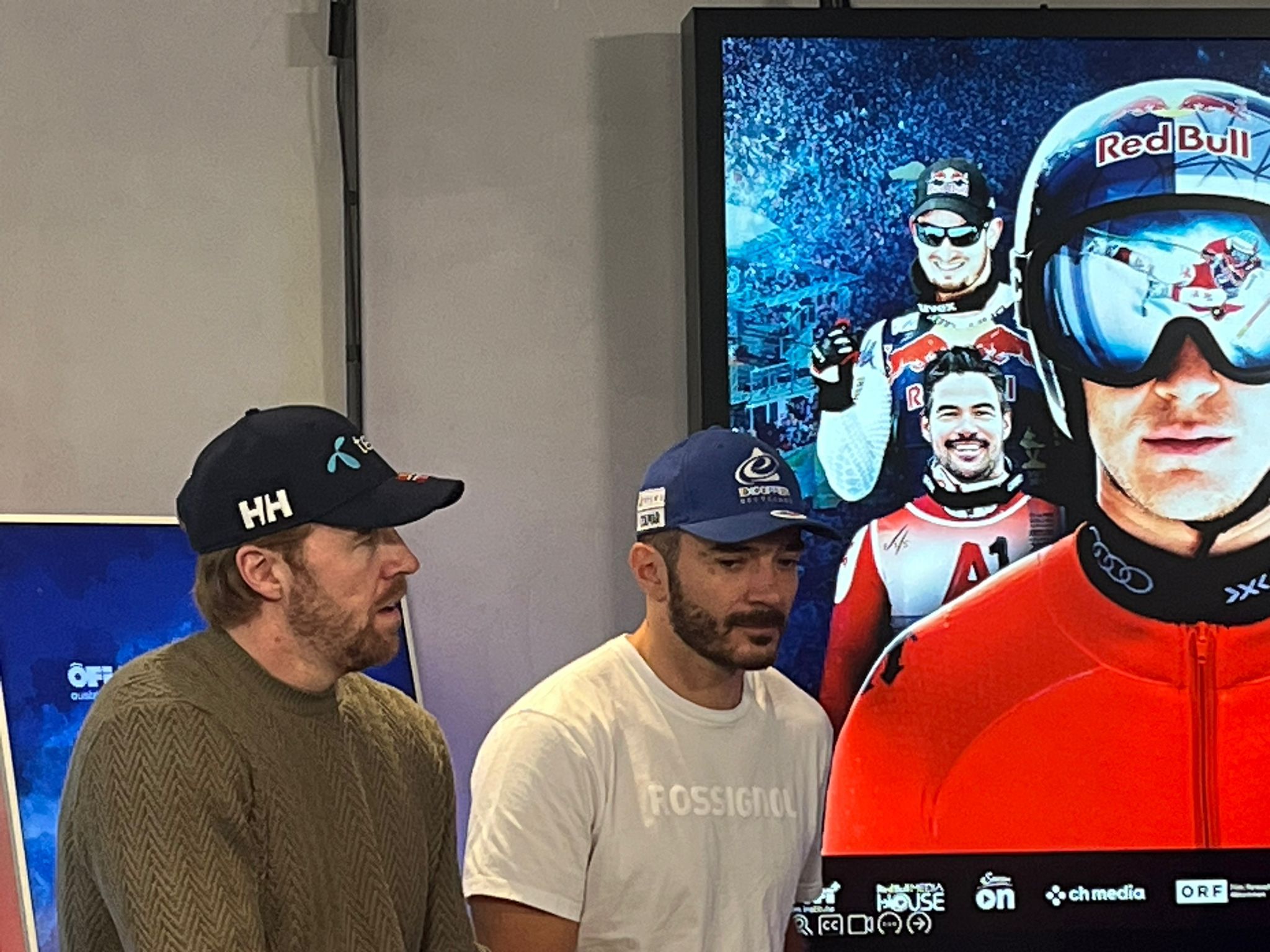 Die verletzten Ski-Stars Aleksander Aamodt Kilde und Cyprien Sarrazin.