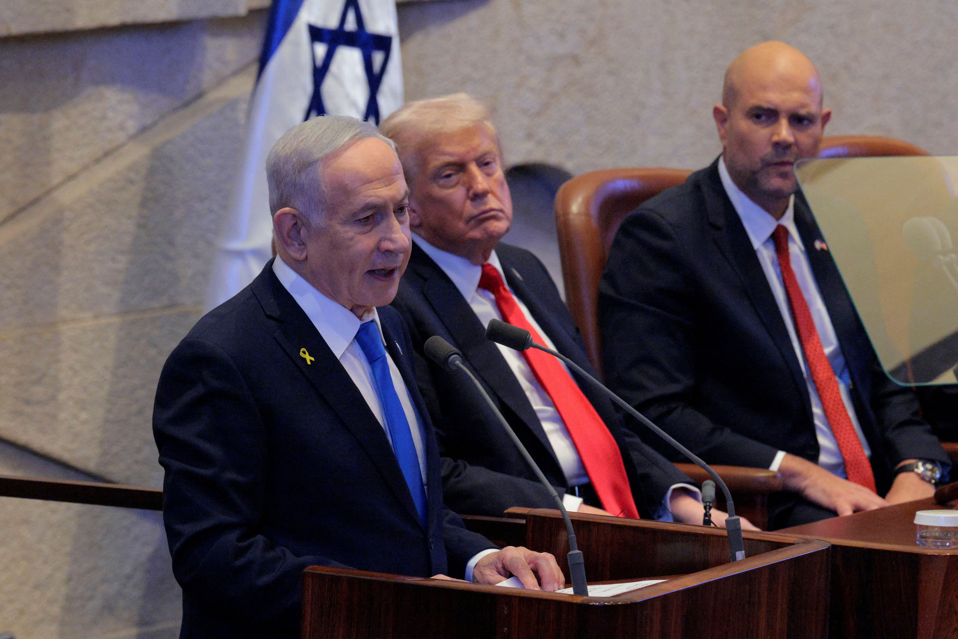 Benjamin Netanjahu lobte Donald Trump in seiner Rede.