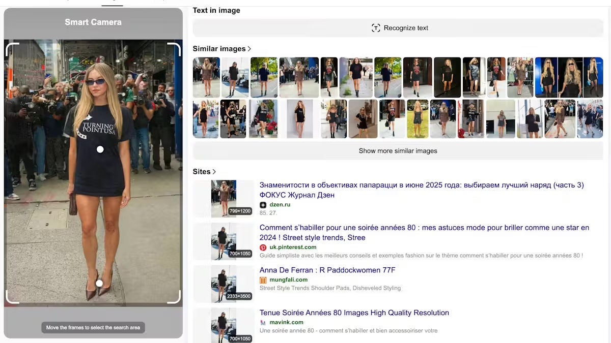 Die Bilderrückwärtssuche spuckt einige Ergebnisse aus.
