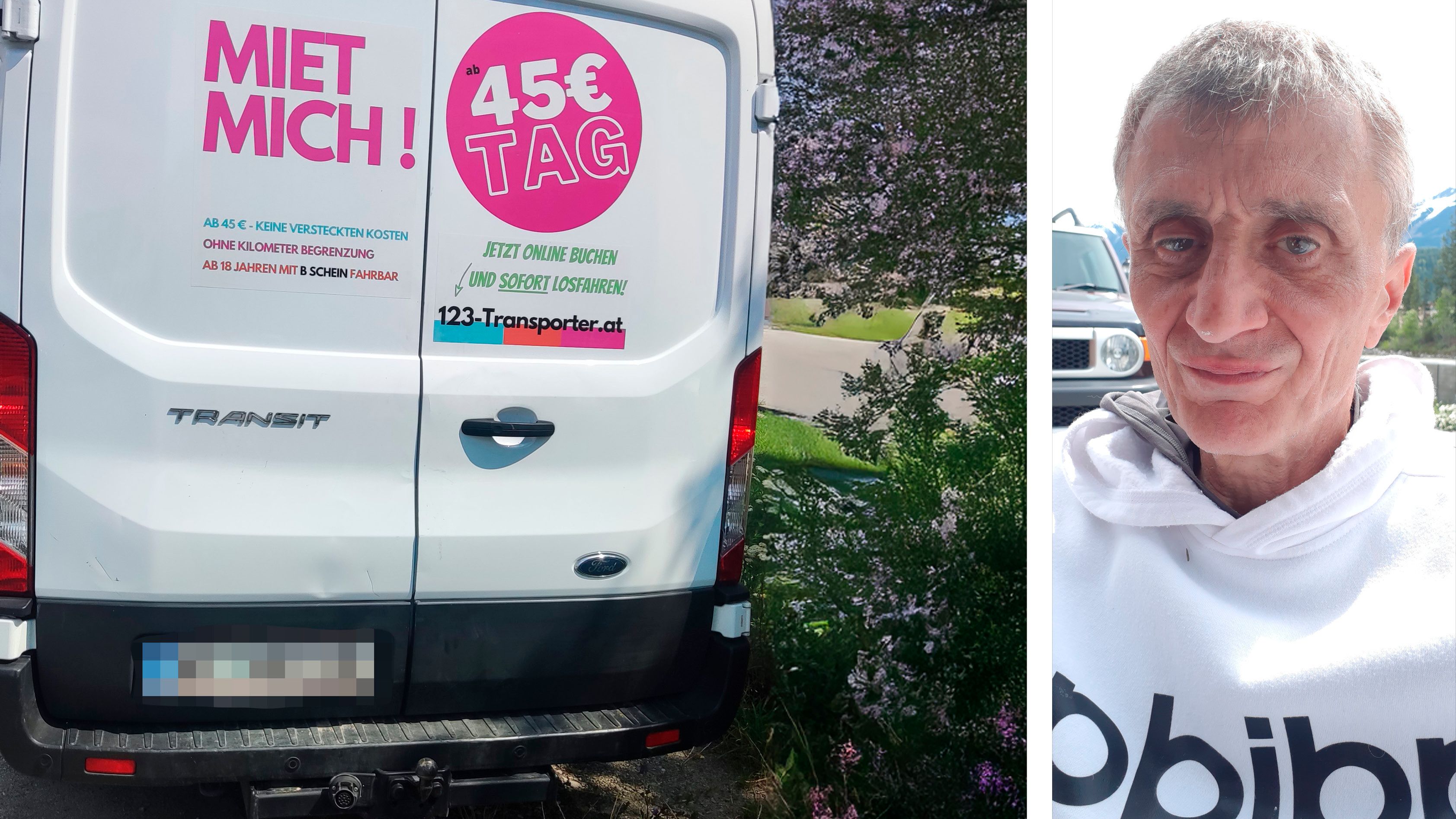 Diesen Transporter mietete Wolfgang W. (r.) für den Umzug seiner krebskranken Tochter.