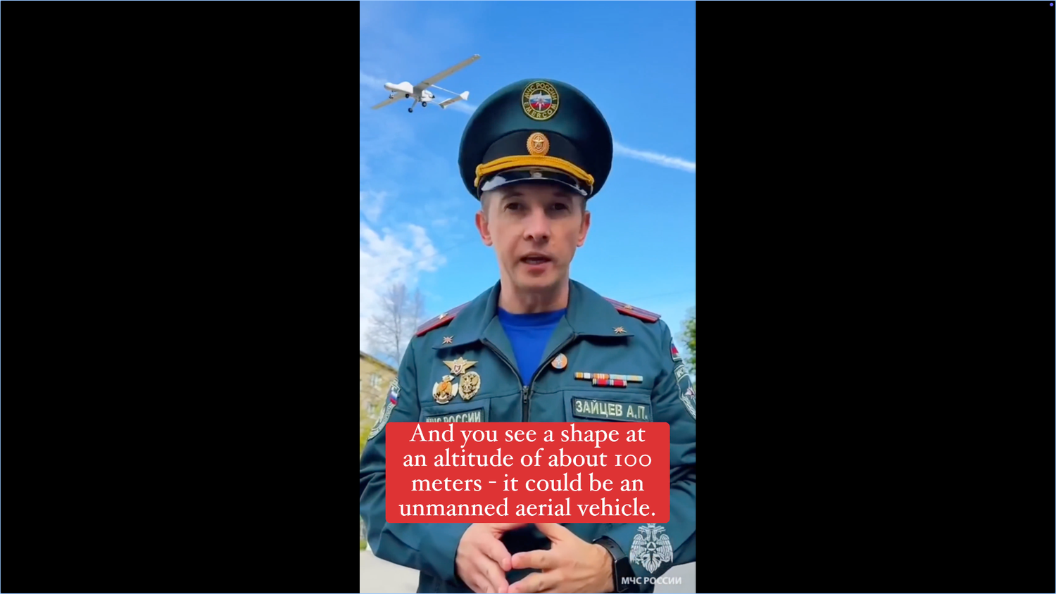 Das russische Katastrophenschutzministerium gibt Verhaltensanweisungen für den Fall der Sichtung einer Drohne.