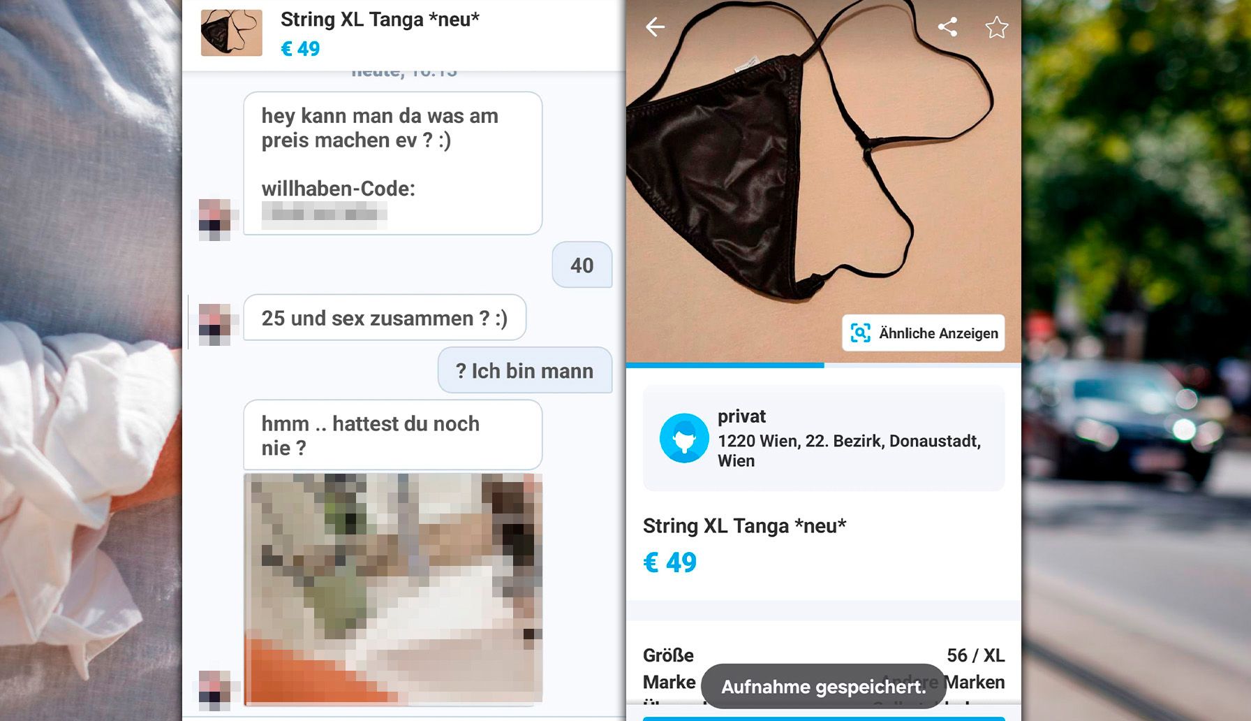 Ein Willhaben-Chat lässt einen Wiener aus der Donaustadt sprachlos zurück.