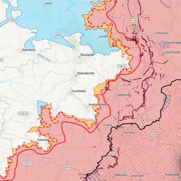 Blick auf die Lage an der östlichen Front. Mehrere ukrainische Städte sind direkt bedroht.
