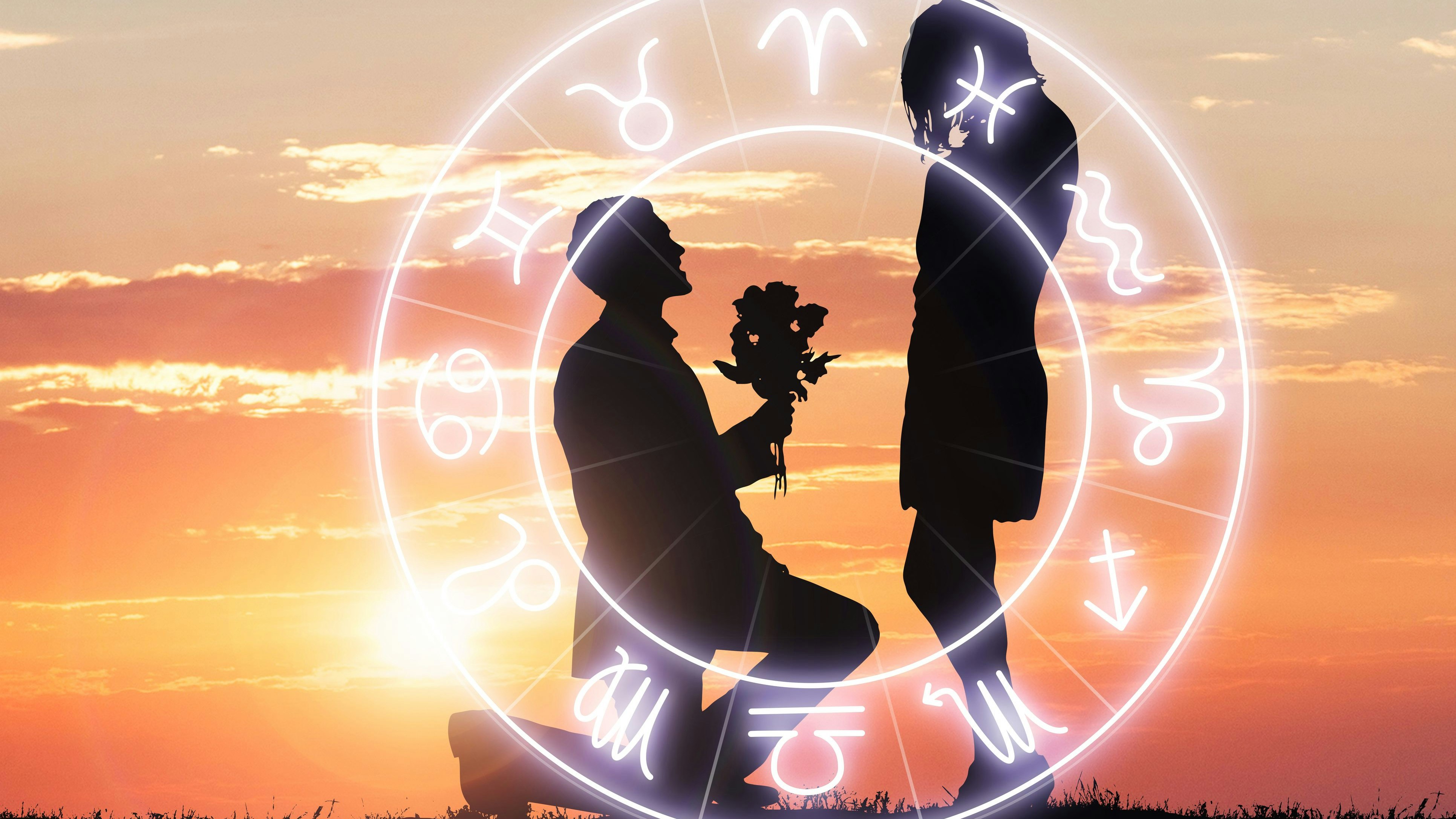 Man Proposing His Girlfriend At Sunset