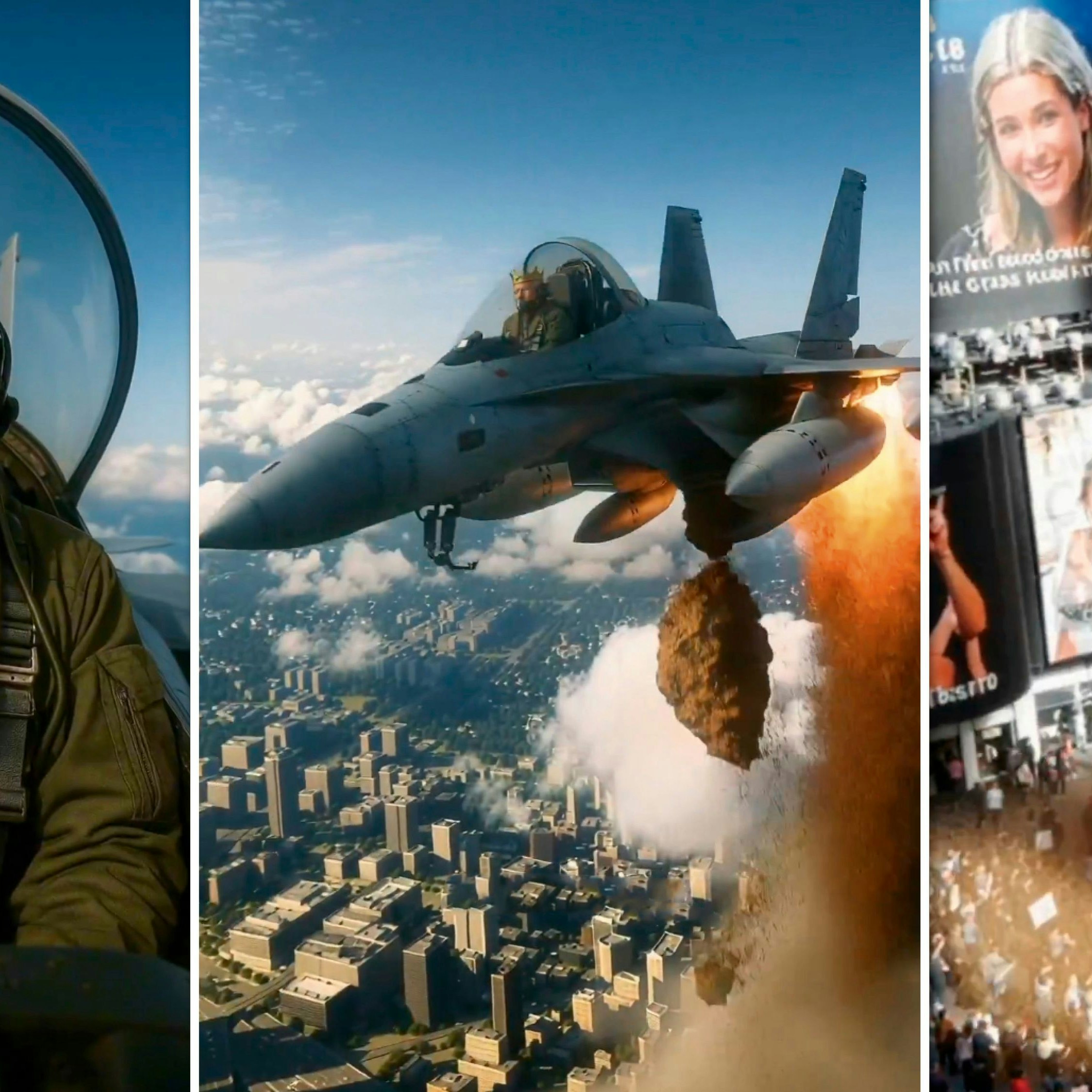 US-Präsident teilte Video – "König Trump" wirft mit Kampfjet Fäkalien über Demo ab | Heute.at