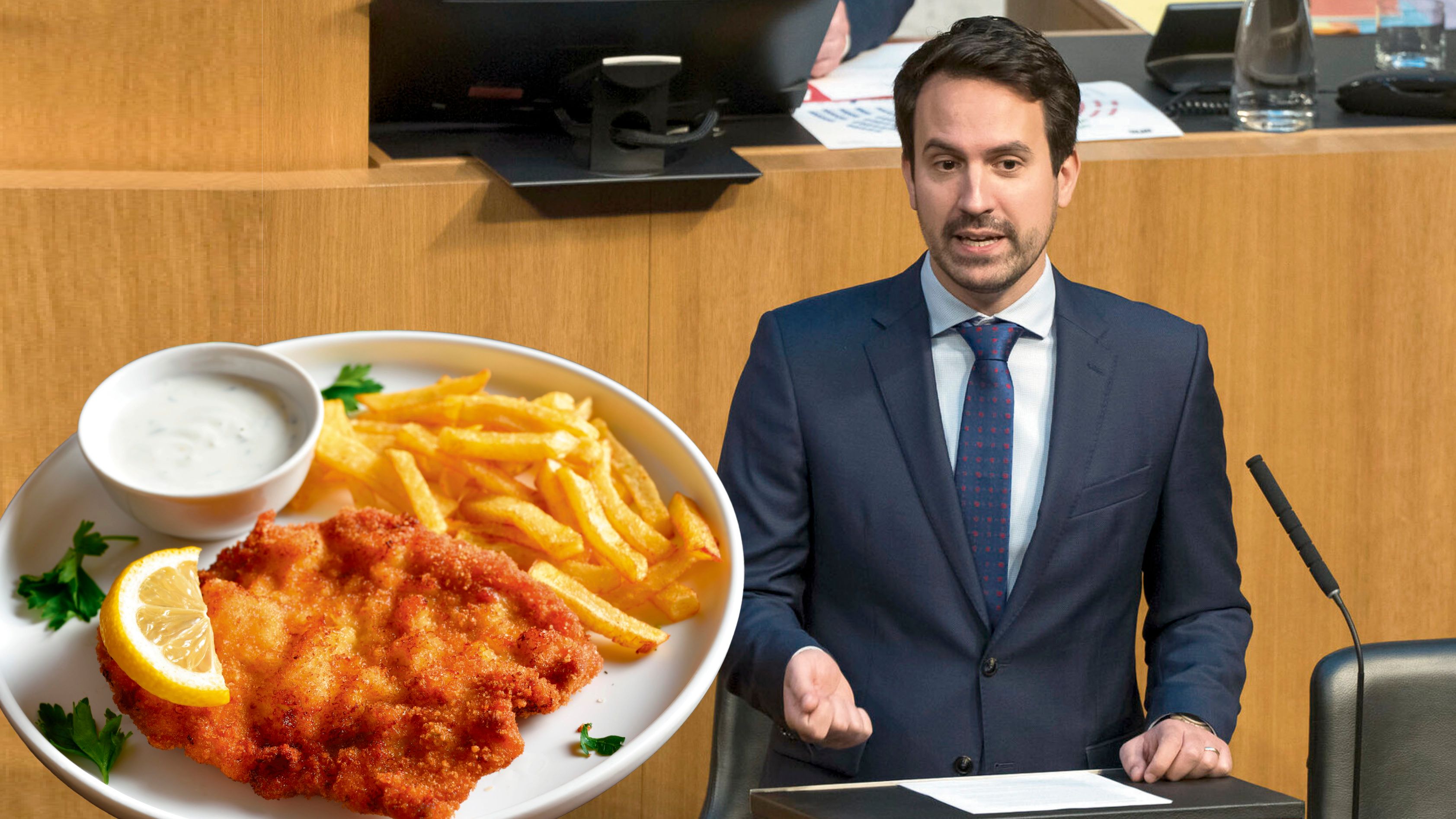 Bildungsminister Christoph Wiederkehr (Neos) muss sich ums Thema Schweinefleisch an Schulen kümmern.