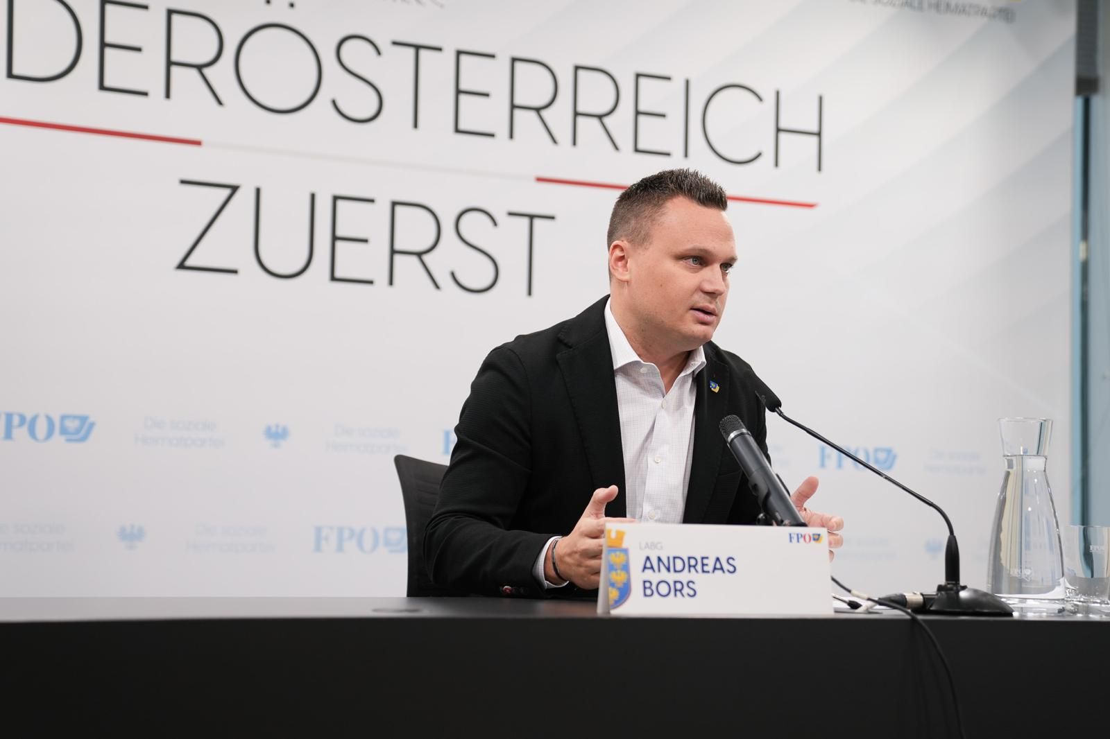 Landtagsabgeordneter und FPÖ Niederösterreich-Sicherheitssprecher Andreas Bors