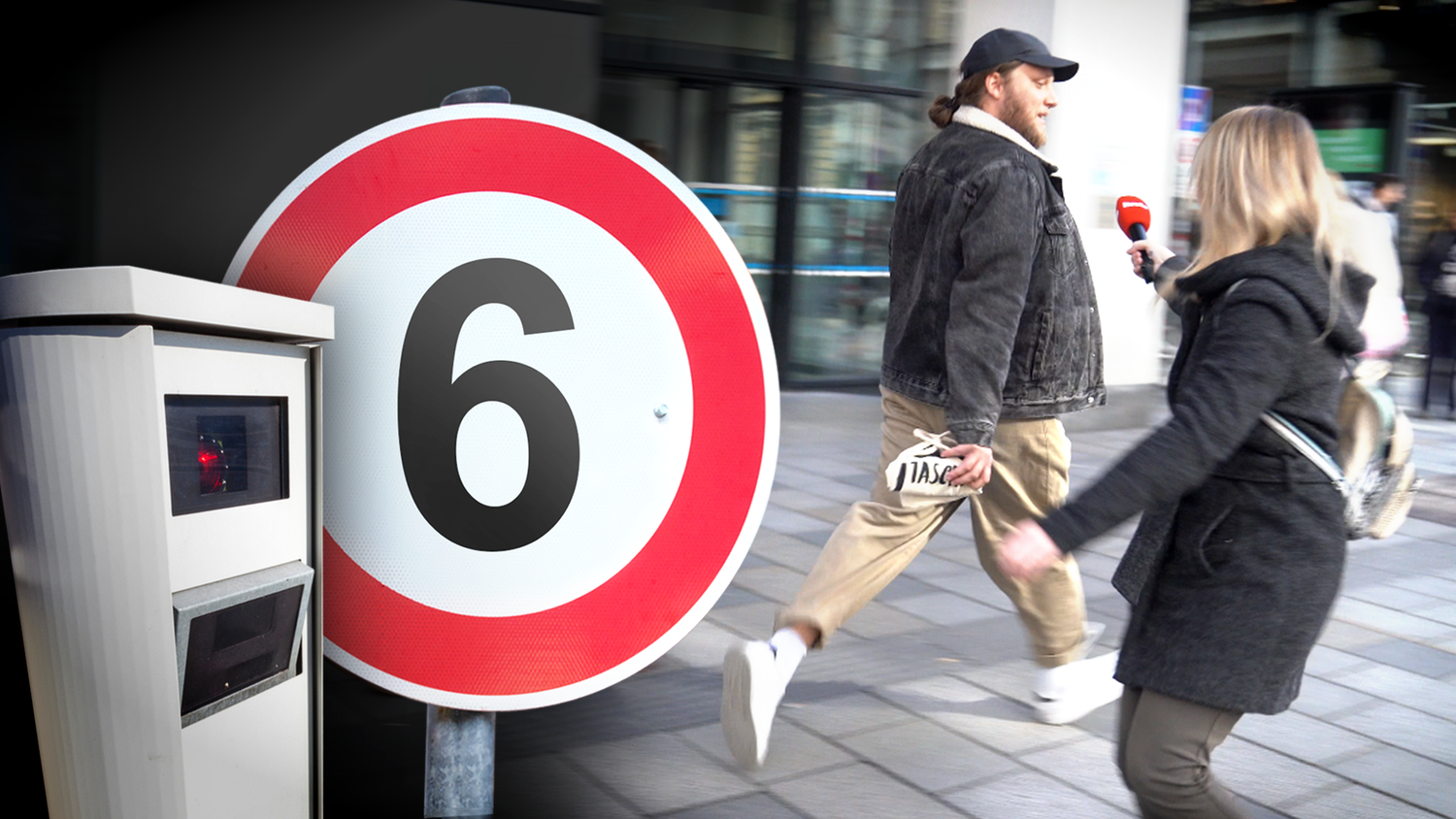 Niki tritt an und flitzt geschätzte 6 km/h die Mariahilfer Straße entlang.