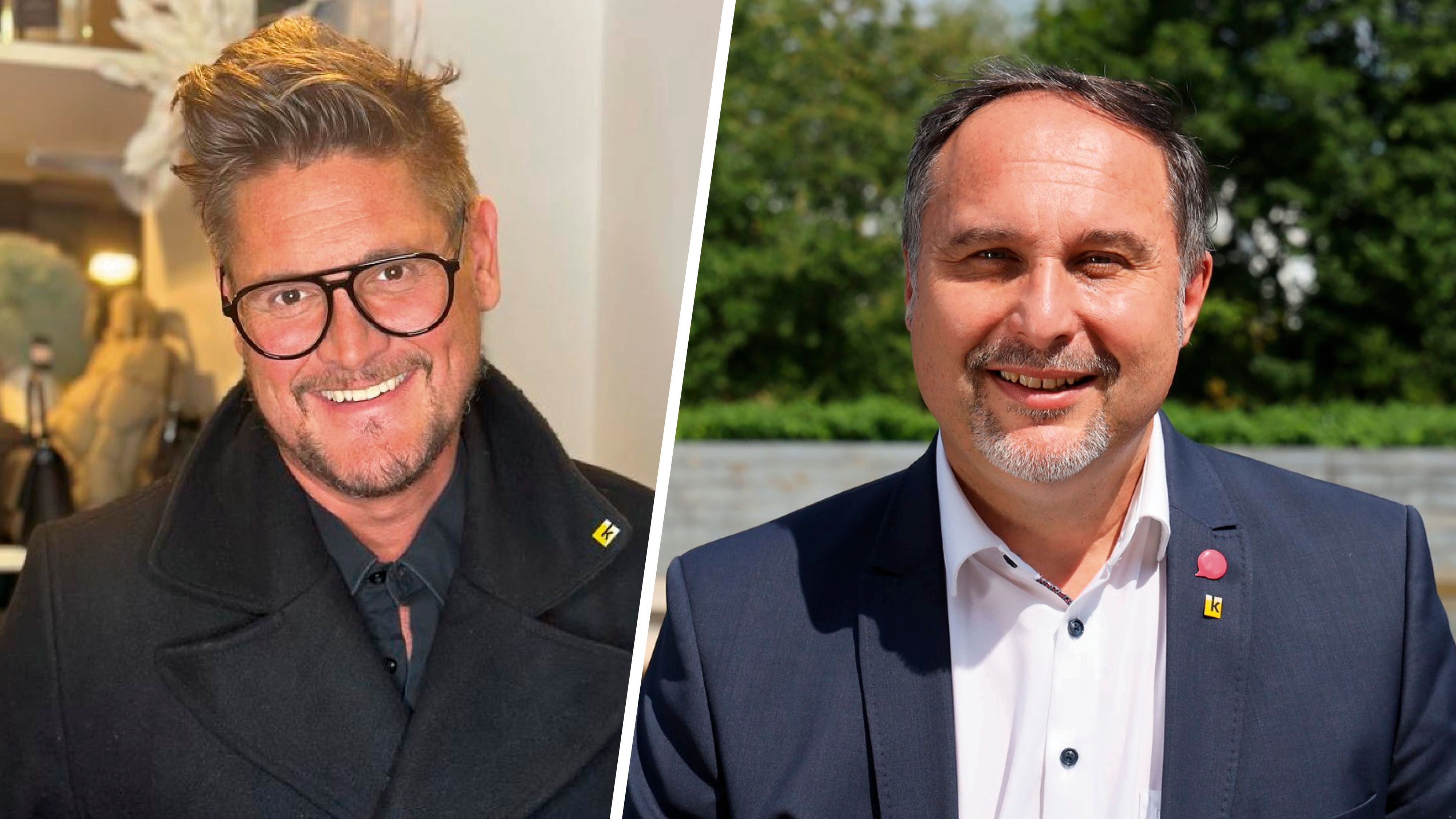 Dominic Heinz (l.), Gemeinderat in Krems, hat den 1. Platz erreicht, war aber selbst in der Jury. Gemeinderat Robert Simlinger (Neos, r.) übt Kritik.