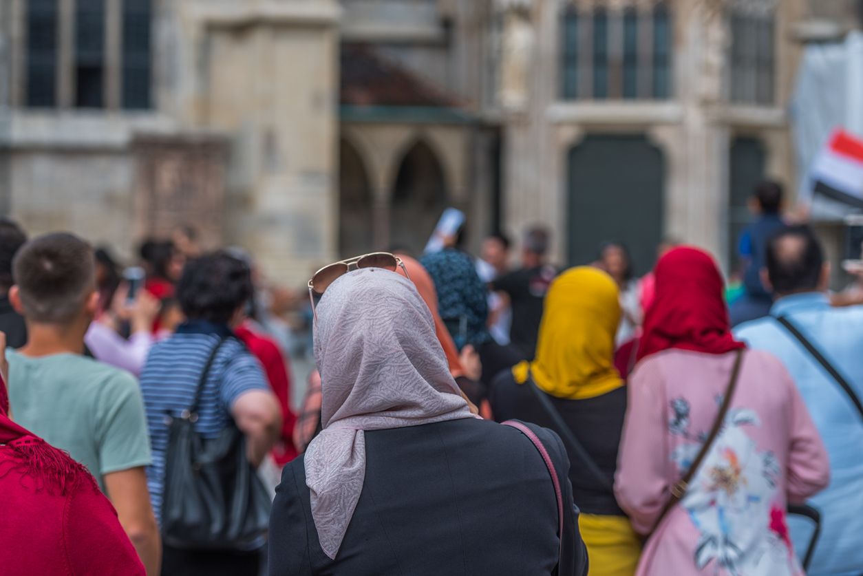 Muslime bei einer Demonstration in der Innenstadt in Wien