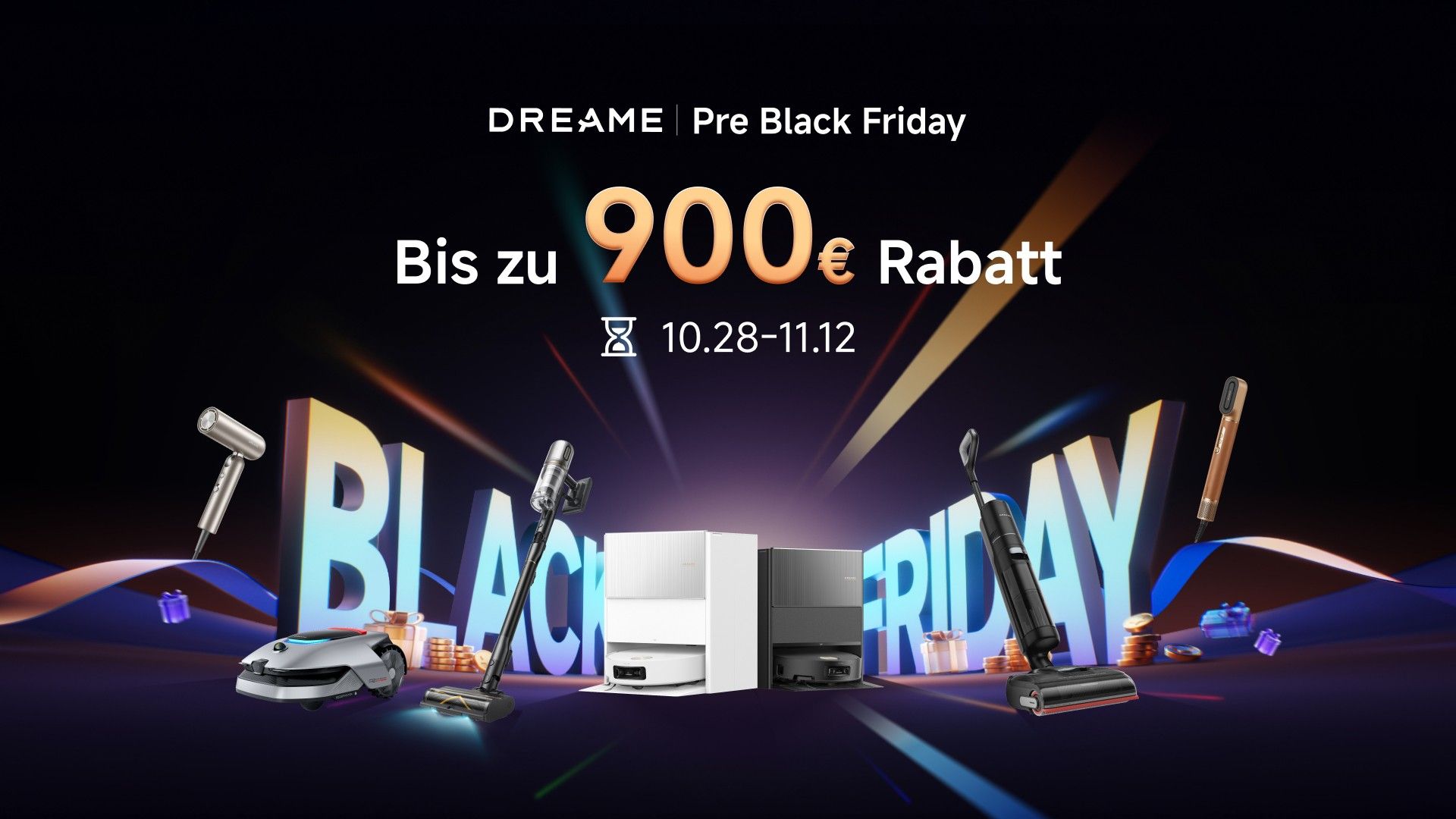 Früher Black Friday Zugang bei Dreame: Bis zu 900 Euro Rabatt auf Bestseller.