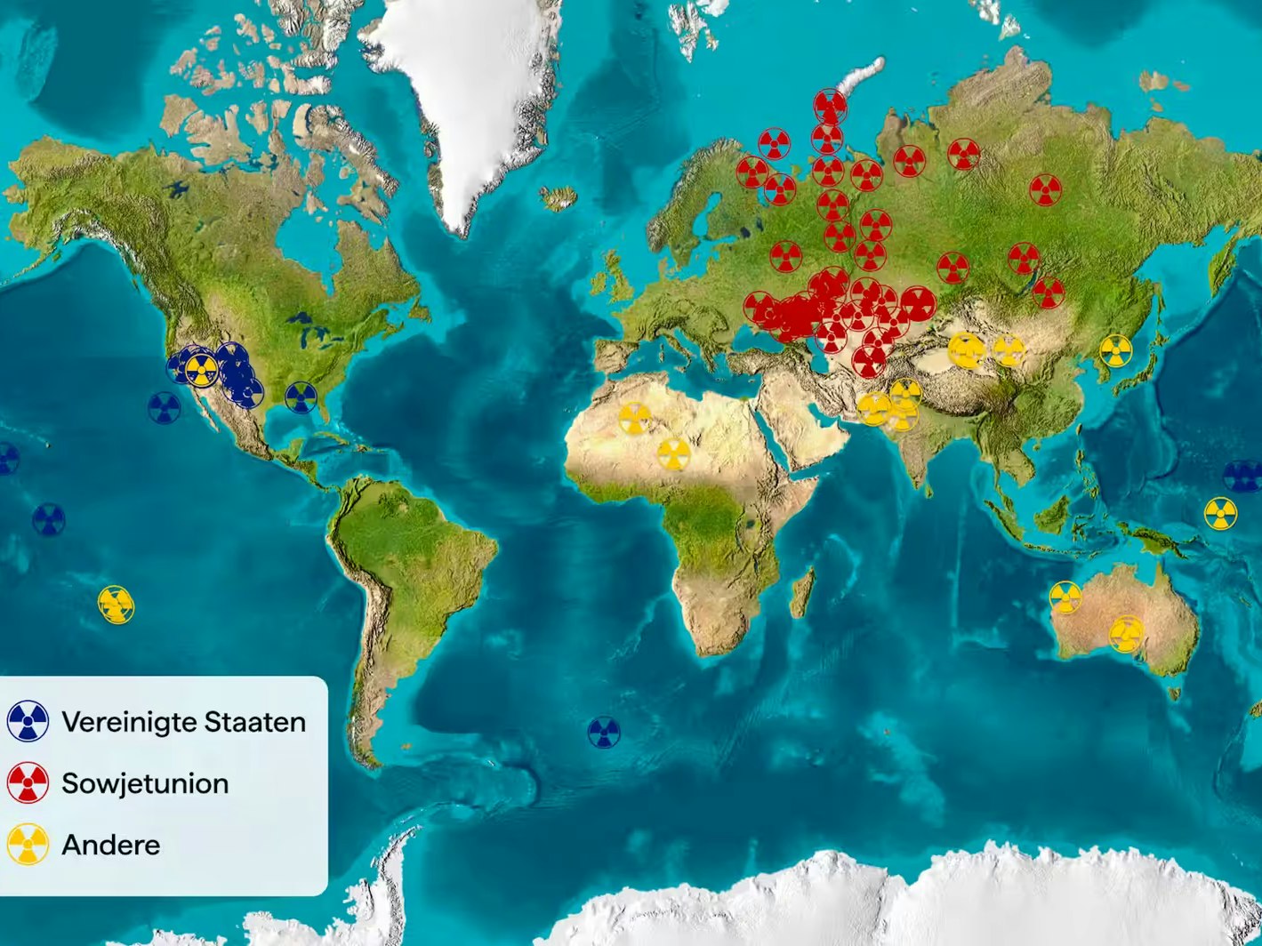 An diesen Orten fanden bisher Atomtests statt.
