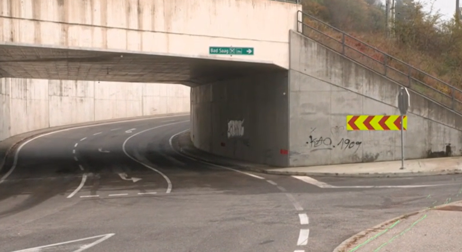 Bei dieser Unterführung ereignete sich der schreckliche Unfall.