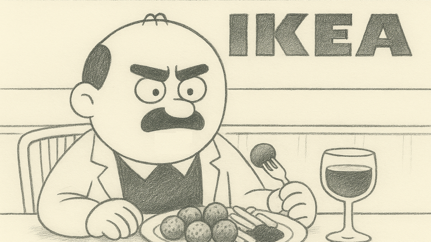 Komischer Kauz: Herlicek speist im IKEA-Restaurant.